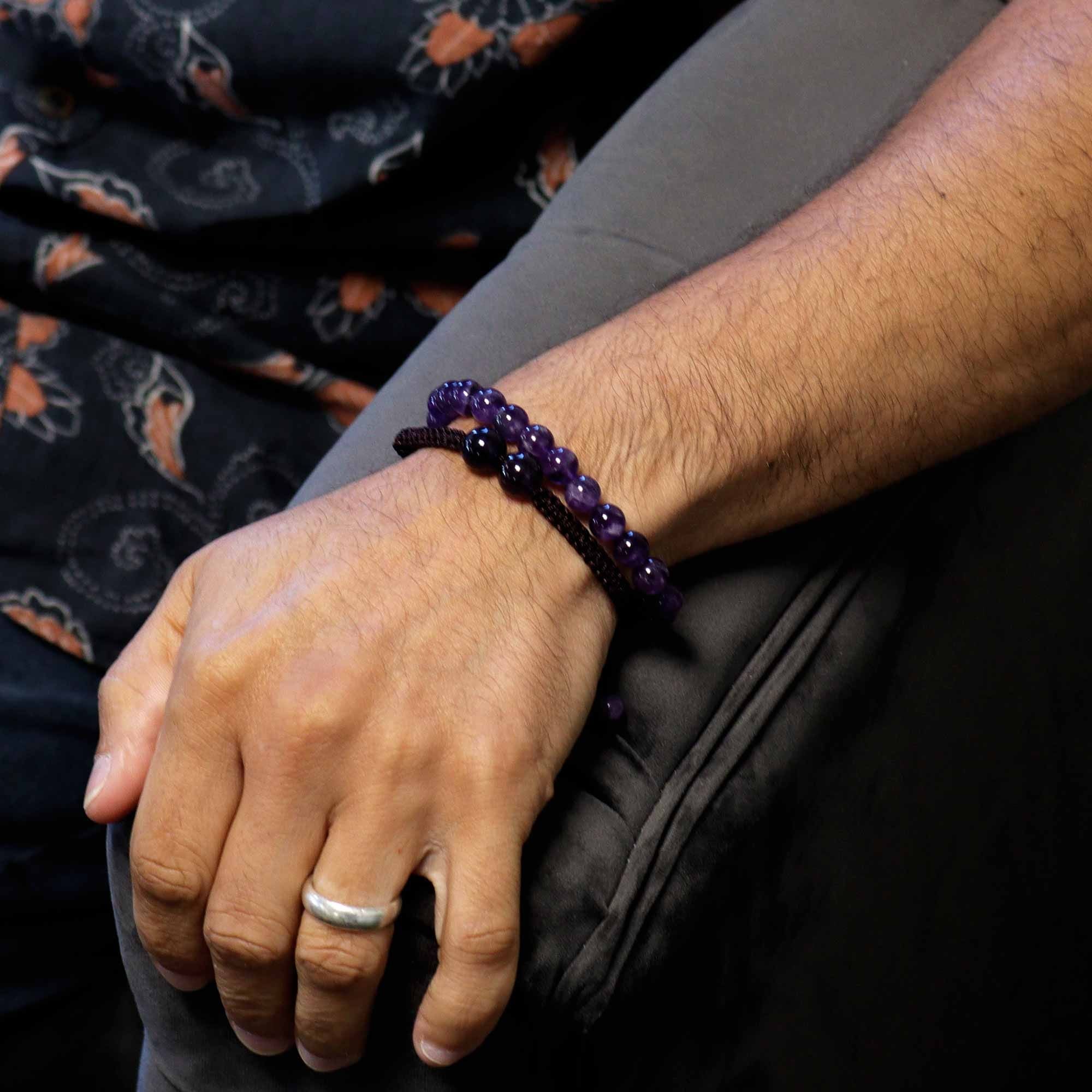 Double Power Bracelets in Natural Stones – Amethyst