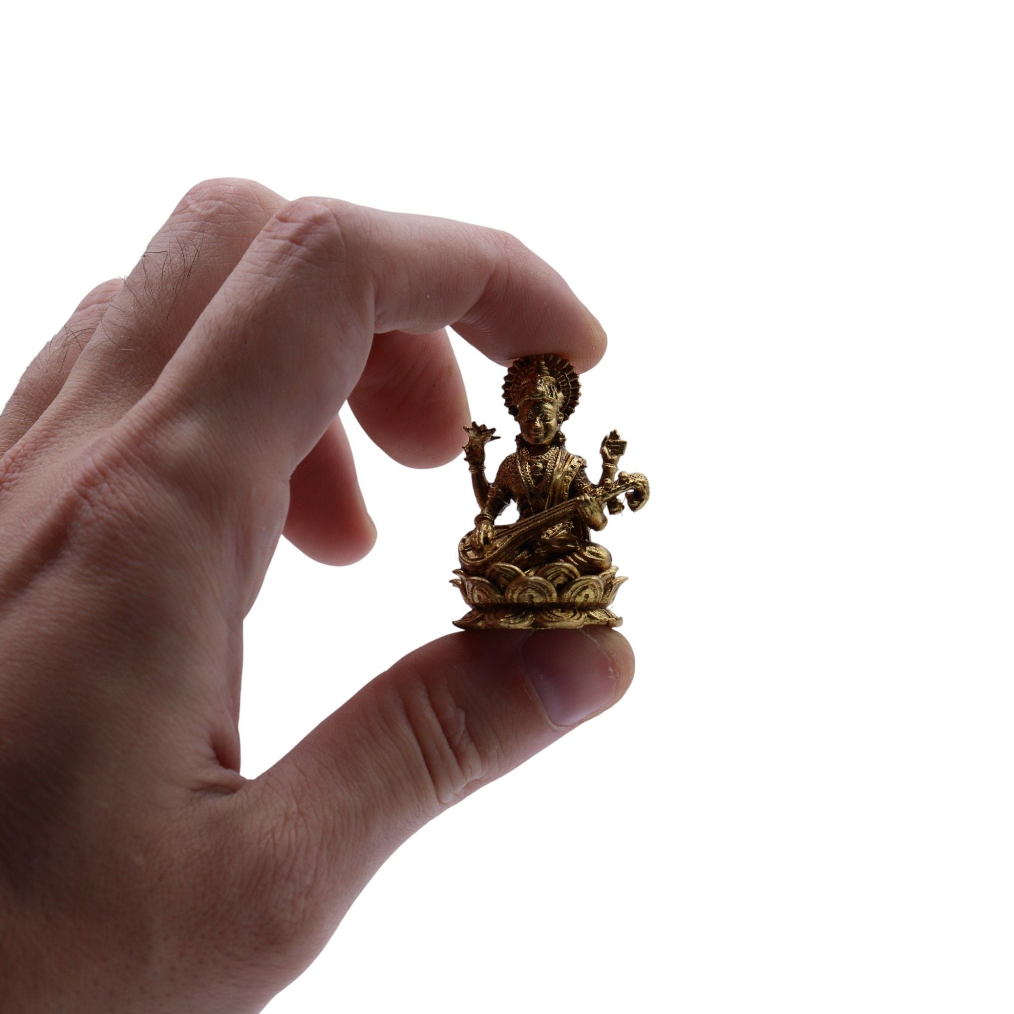 Deuses em Miniatura em Latão – Saraswati (22 g)