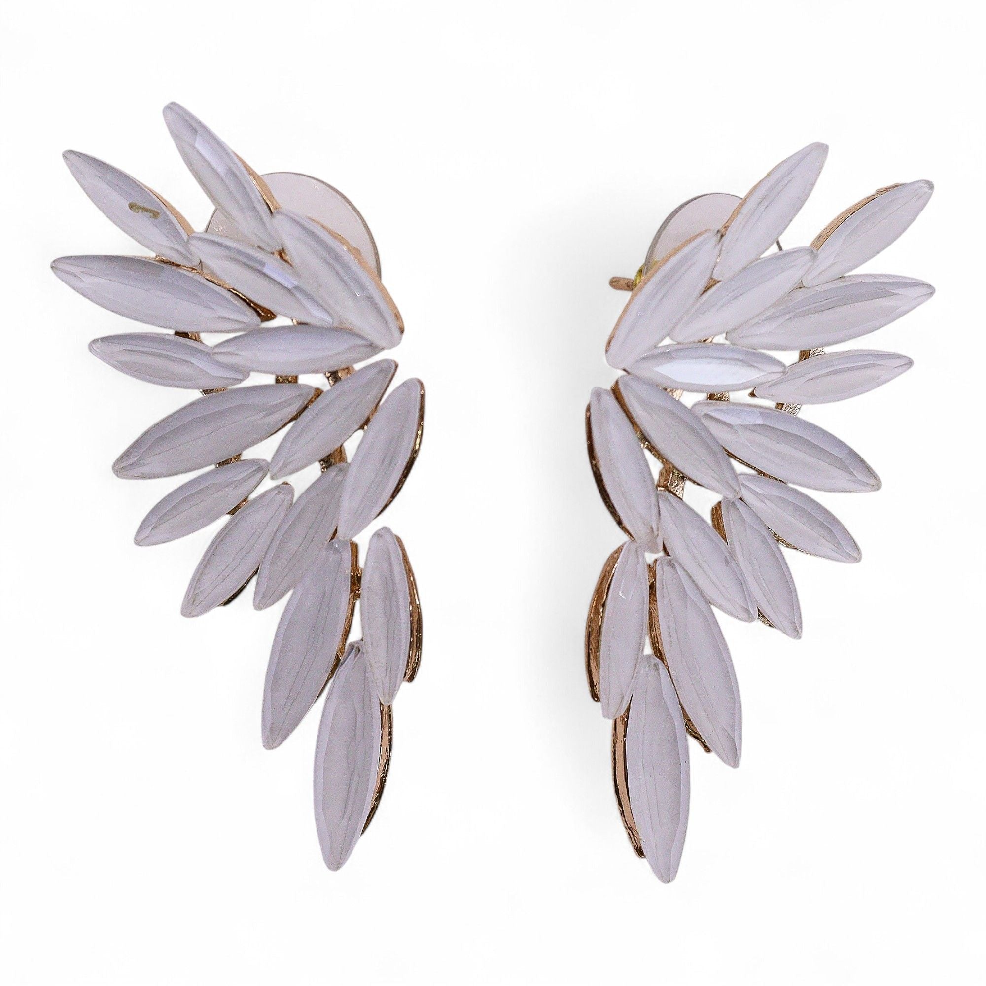 Brincos de Cristal Vintage - Asas de Anjo - Pérola