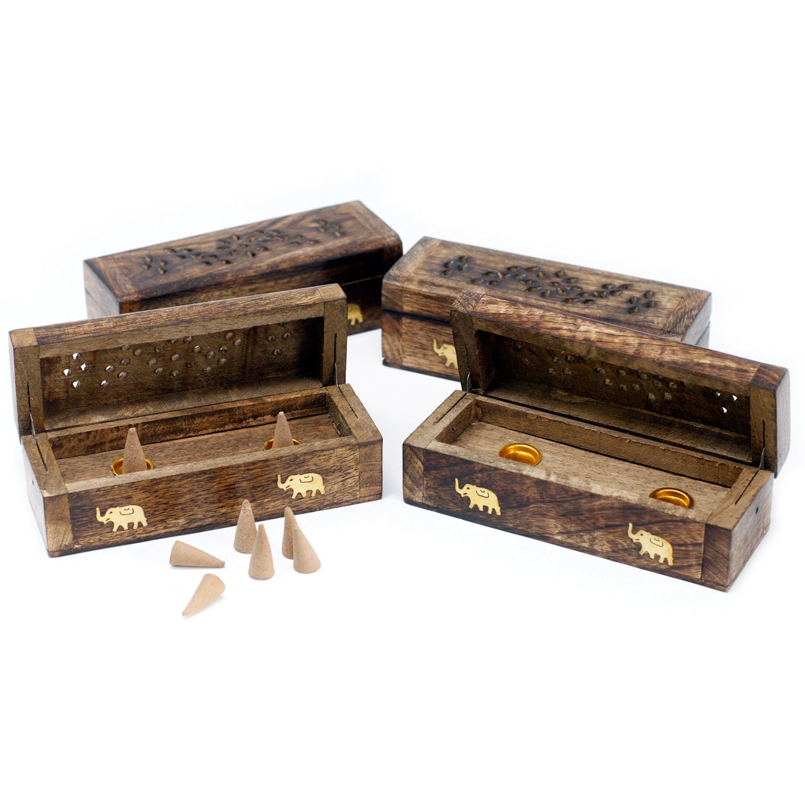 Caja de humo para conos en madera de mango