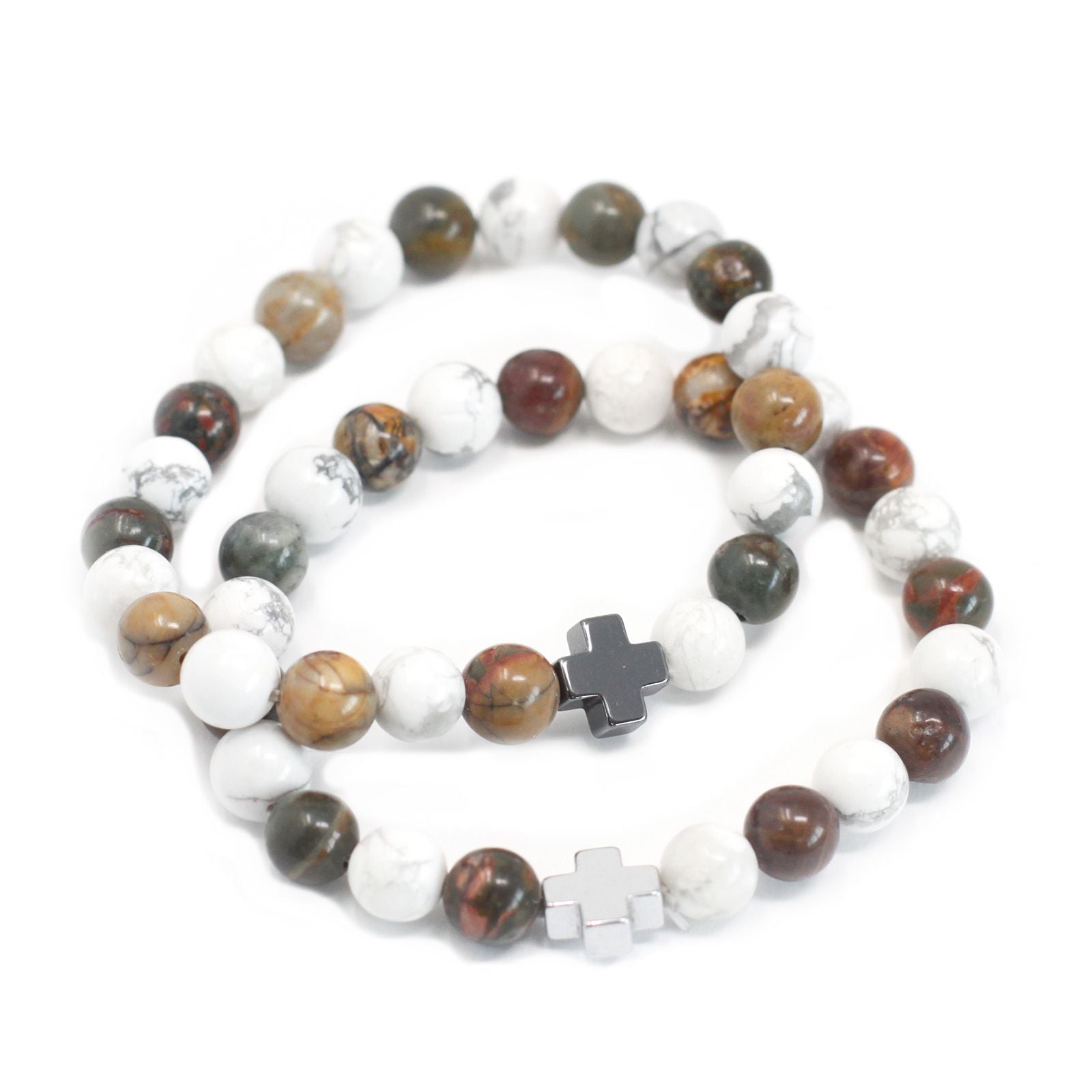 Conjunto de 2 Pulseiras em Pedras Naturais – Paz