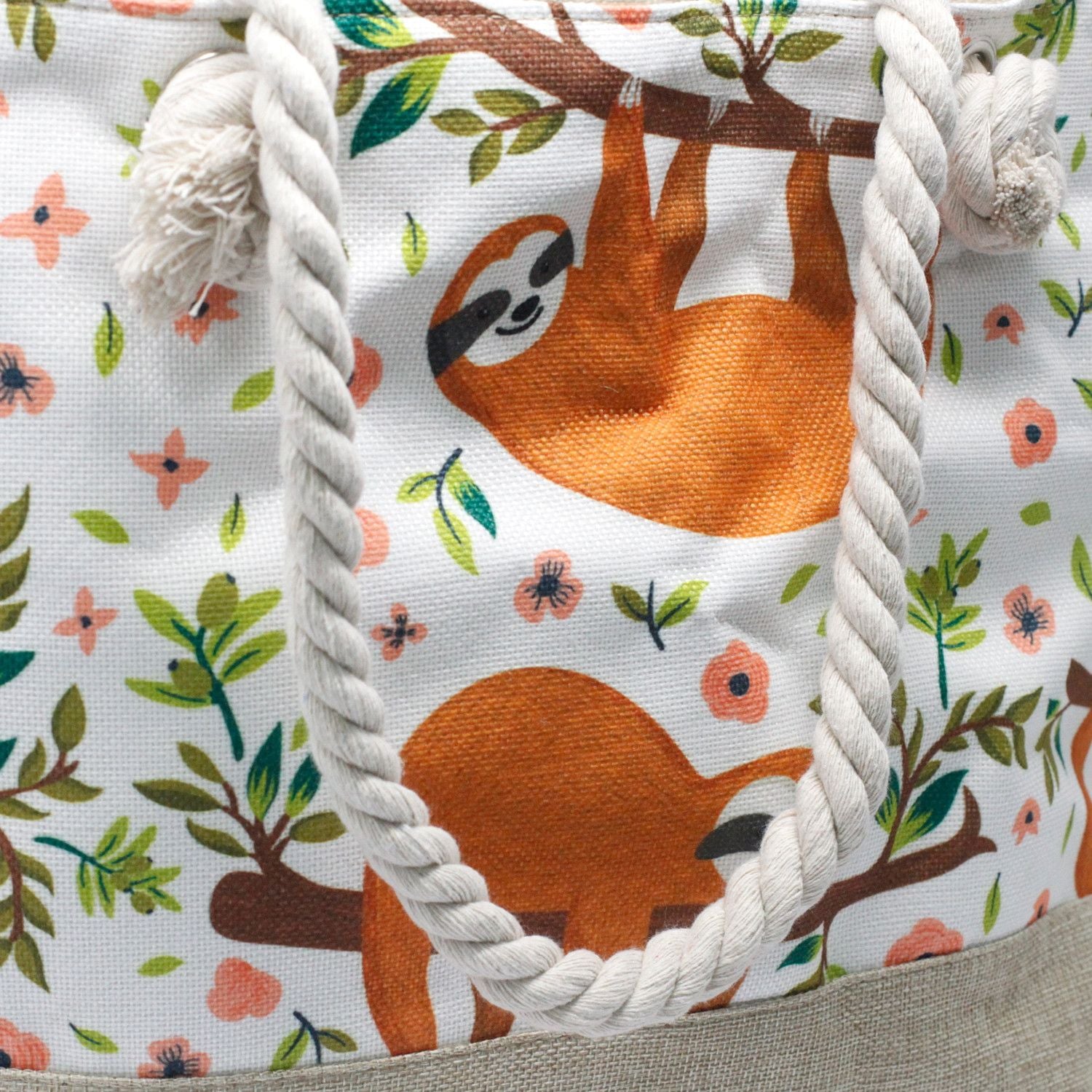 Bolsa shopper com alça de corda - Preguiças