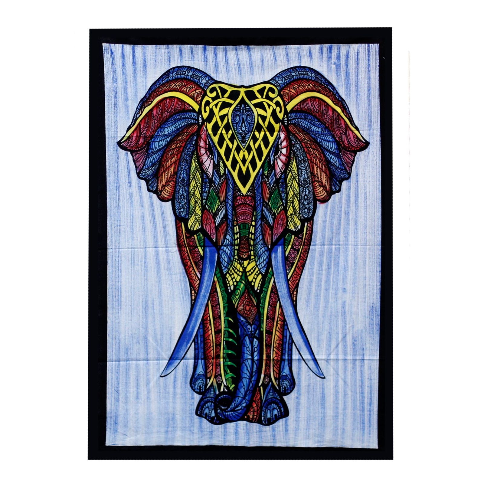 Arte de Parede em Algodão Pintado à Mão Elefante