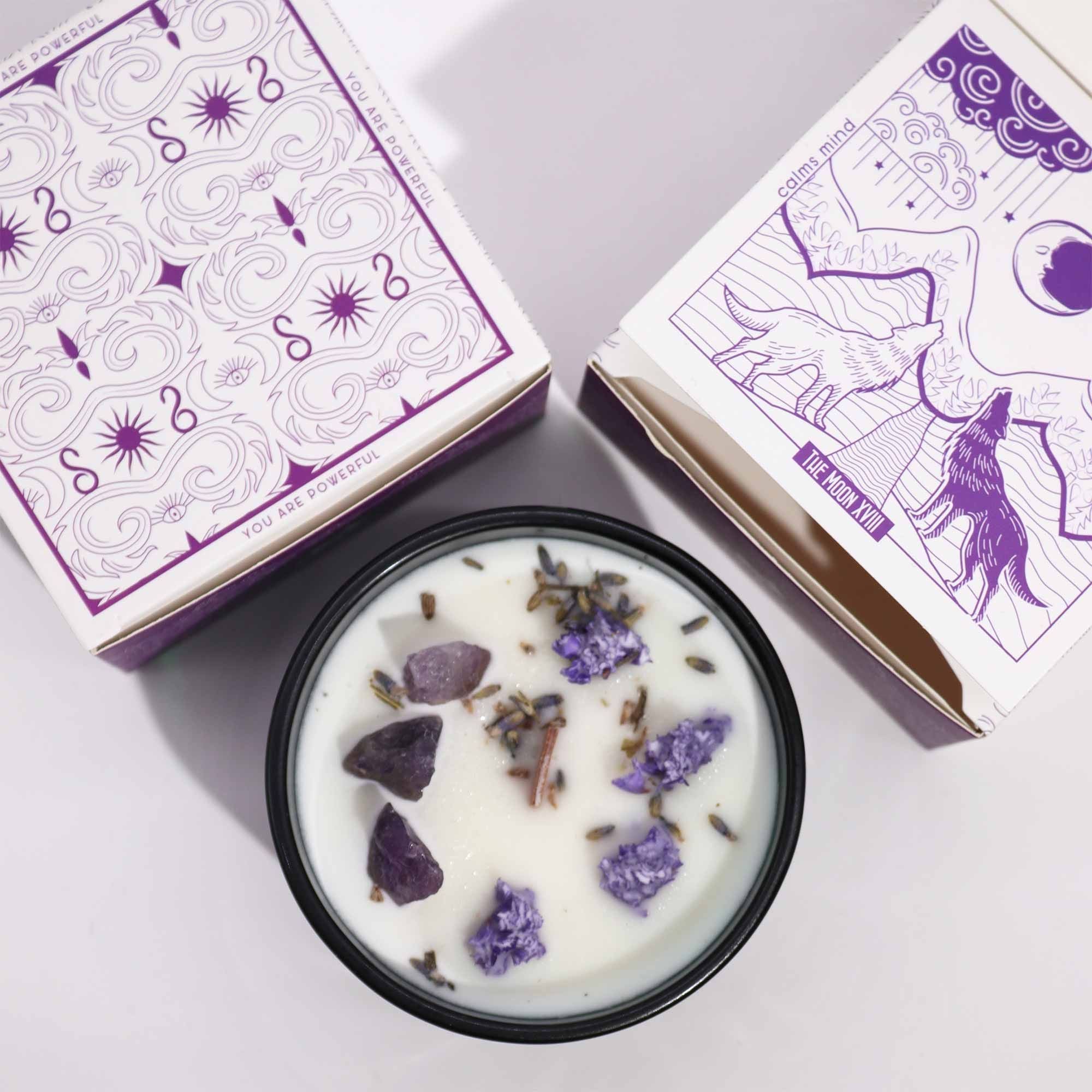 Vela Floral Mágica com Cristal Hop Hare Lua