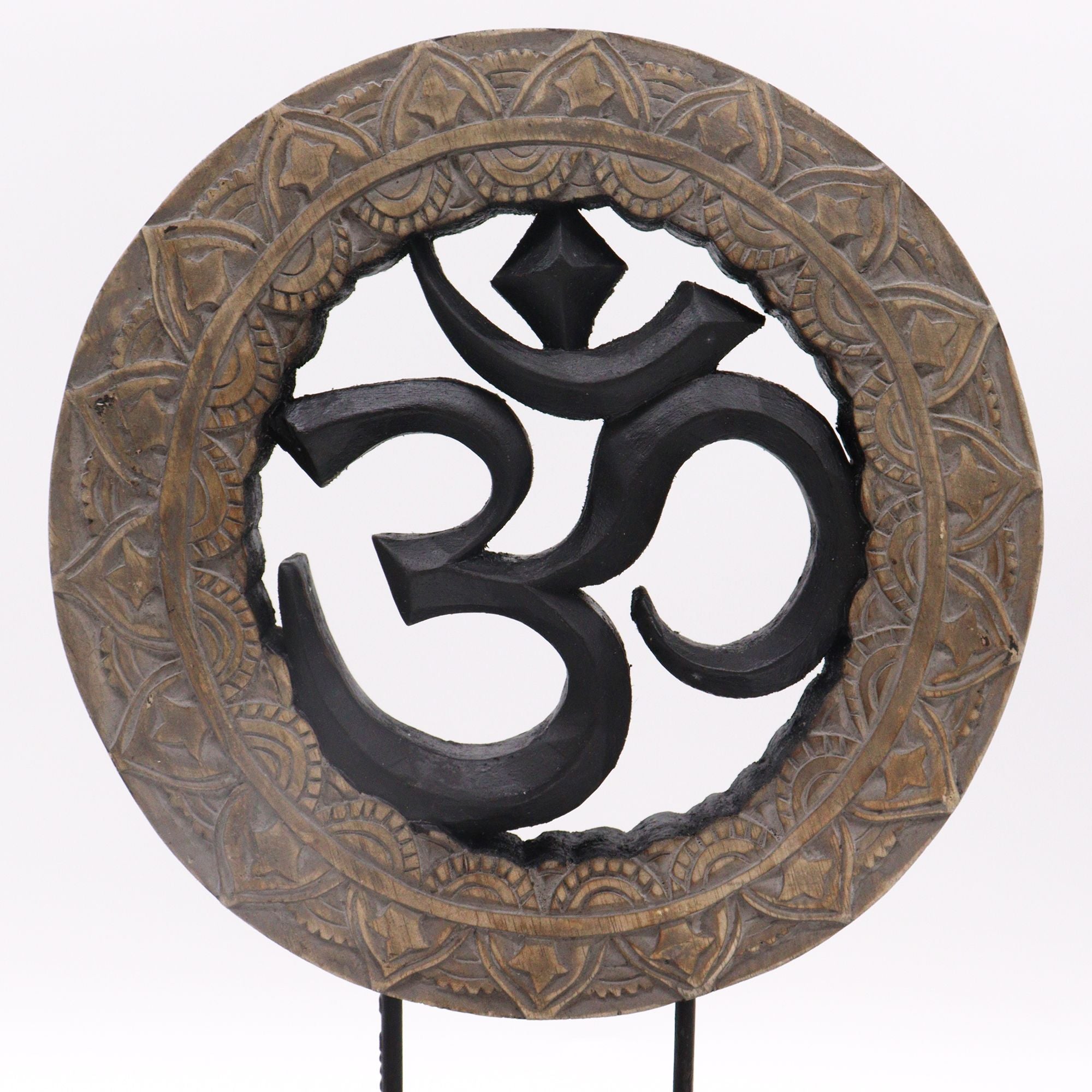 Conjunto Feng Shui Buda Om Cinzento e Preto