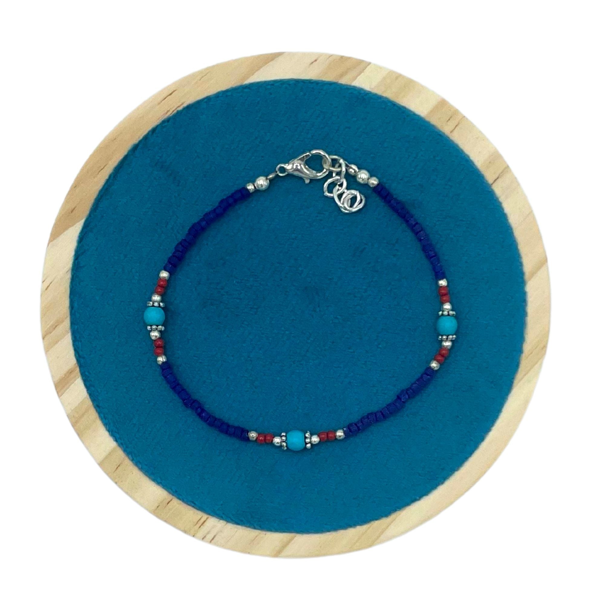 Pulseira Nepalesa de Gema Extra Fina - Ónix Azul