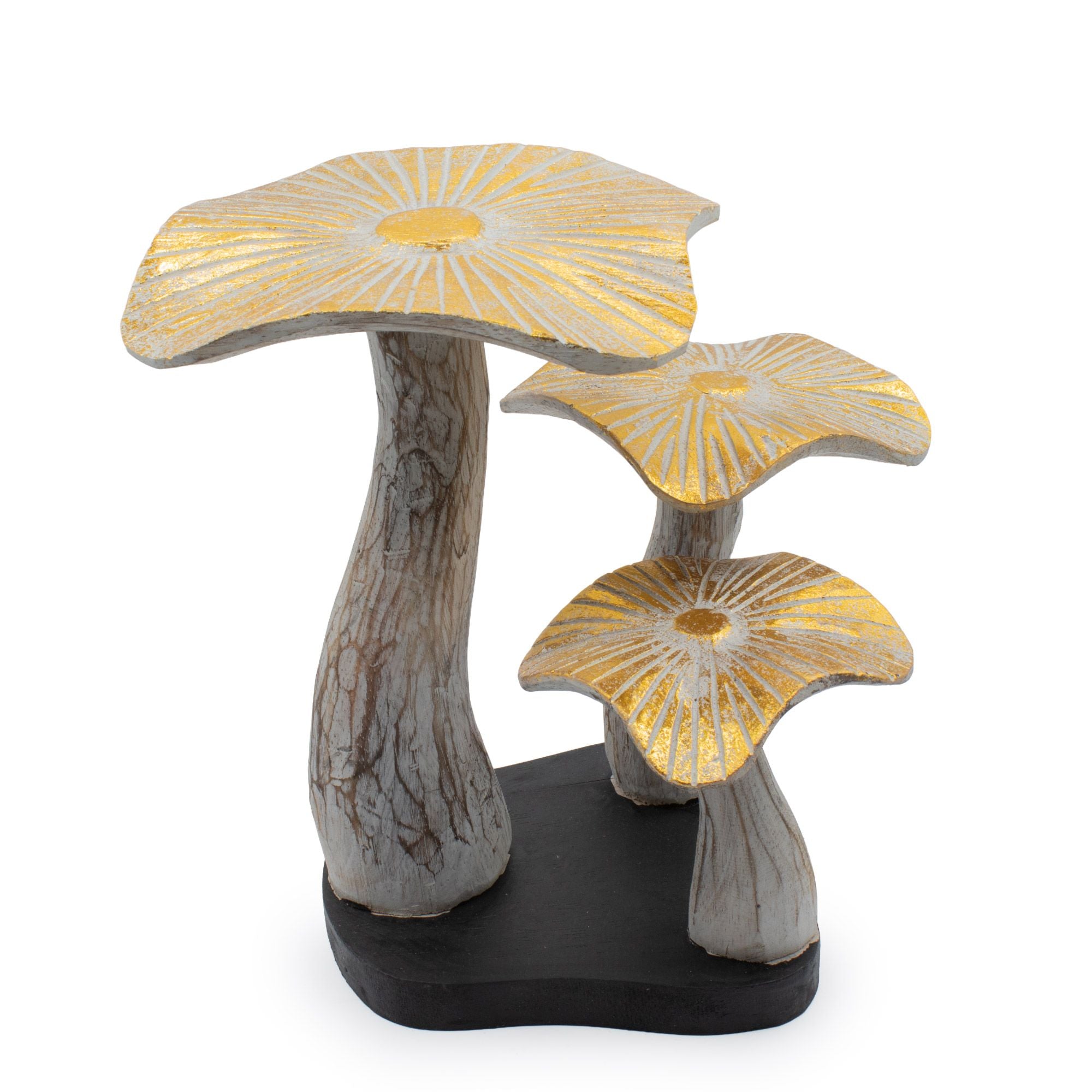Cogumelo Decorativo Esmaltado Dourado Natural Grande (32 x 25 cm)