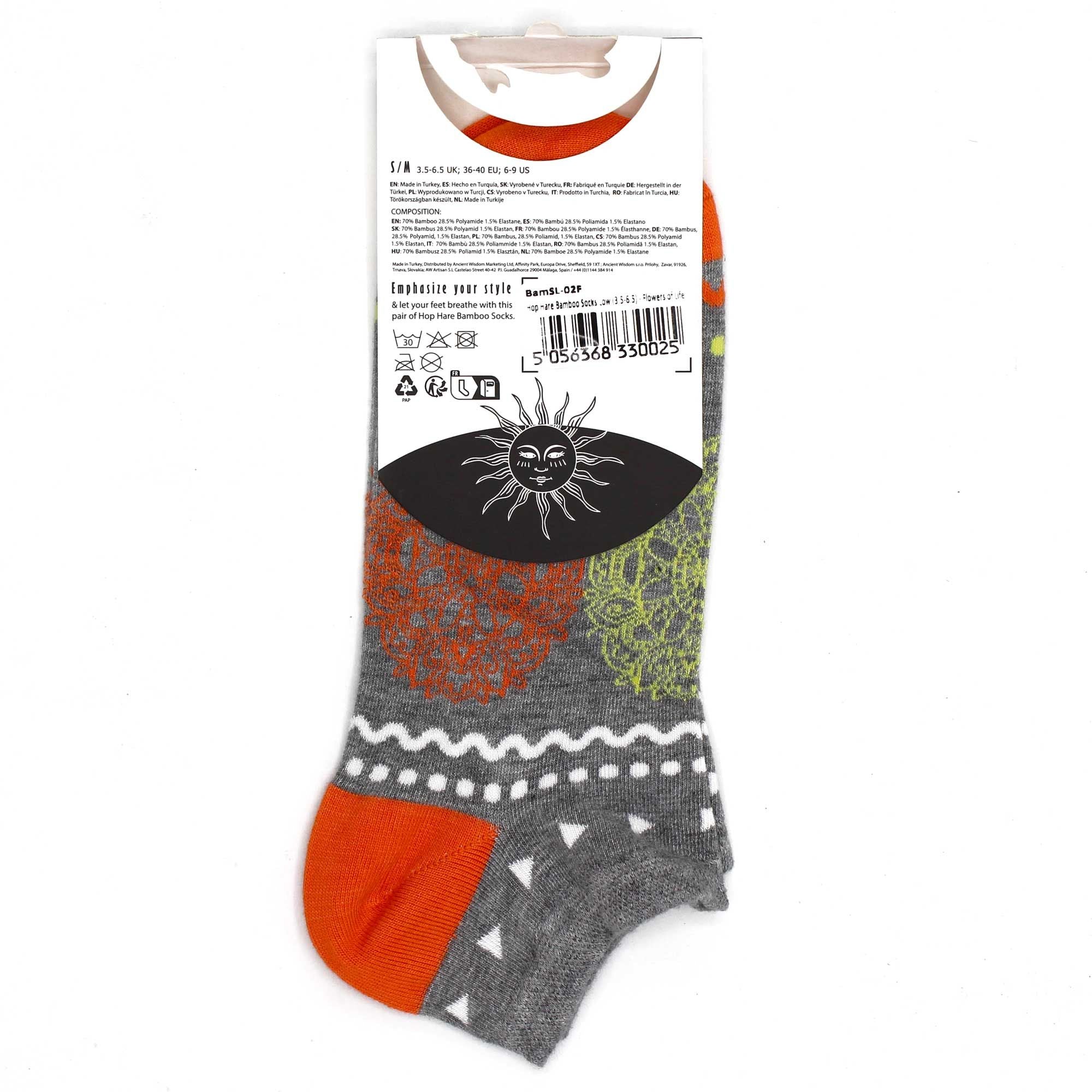 Soquetes de bambu Hop Hare S/M 36-40 - Flor da Vida