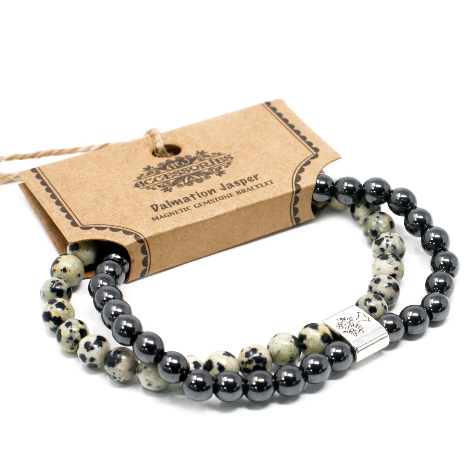 Magnetic Bracelet in Natural Stones – Dalmatian Jasper