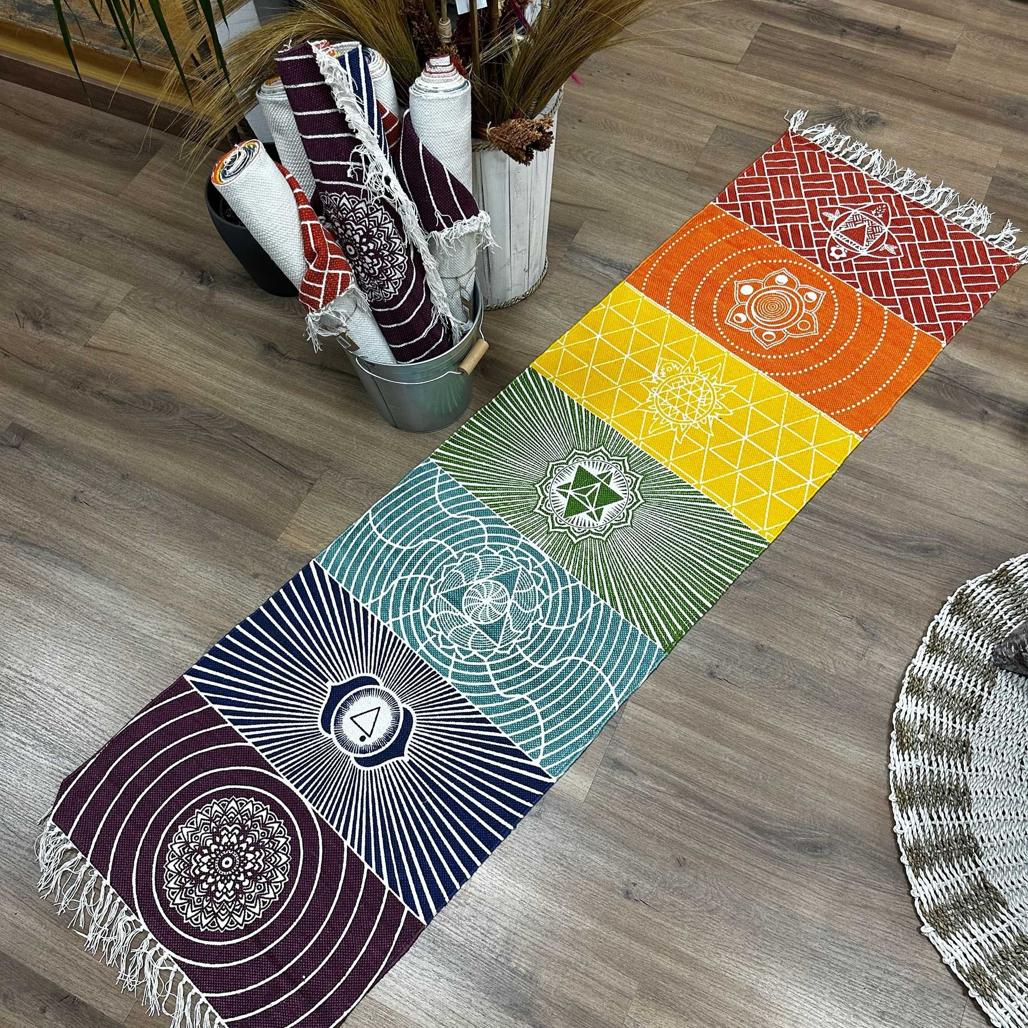 Tapete de Yoga em Algodão Chakras