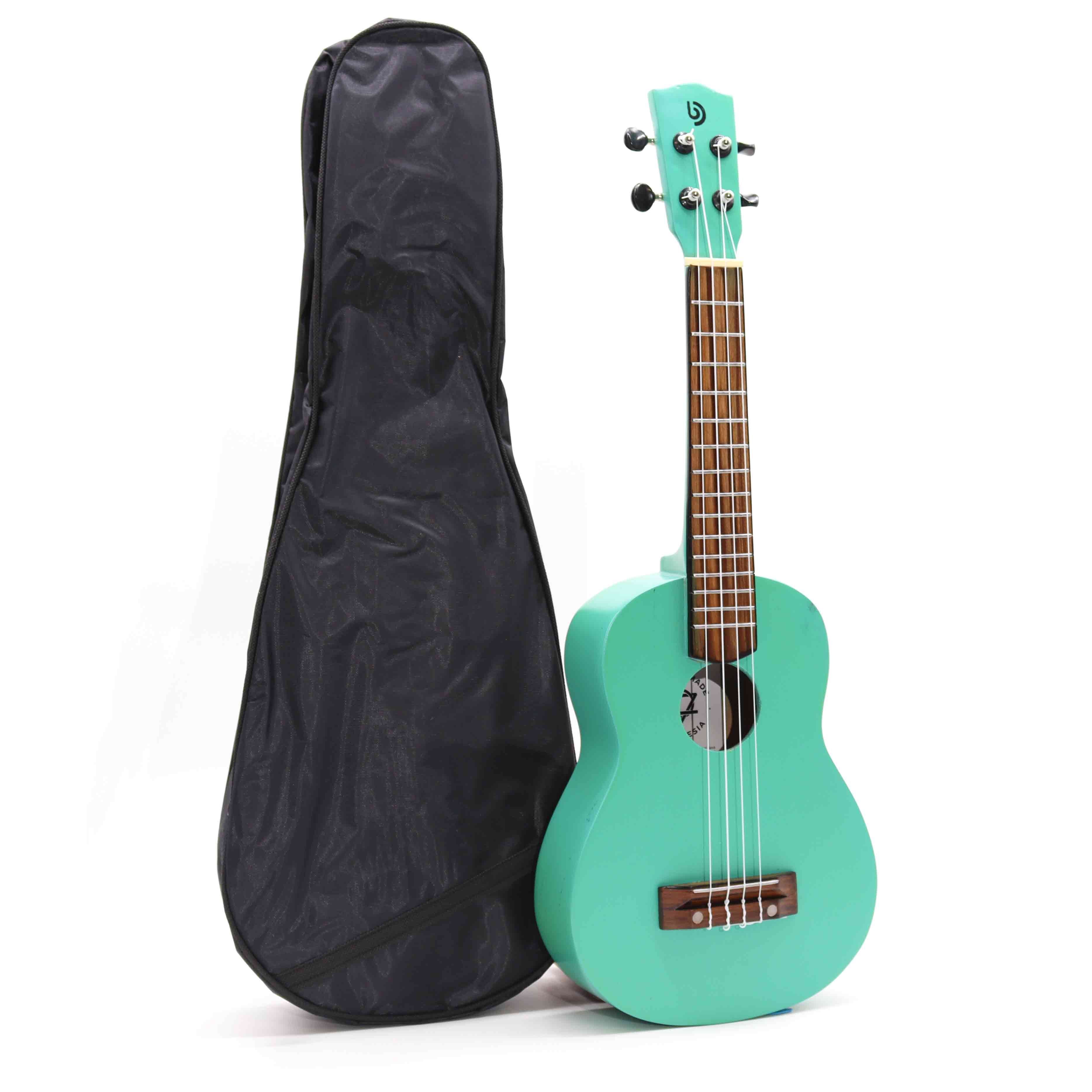 Ukulele Artesanal - Acabamento Turquesa (4 Cordas)