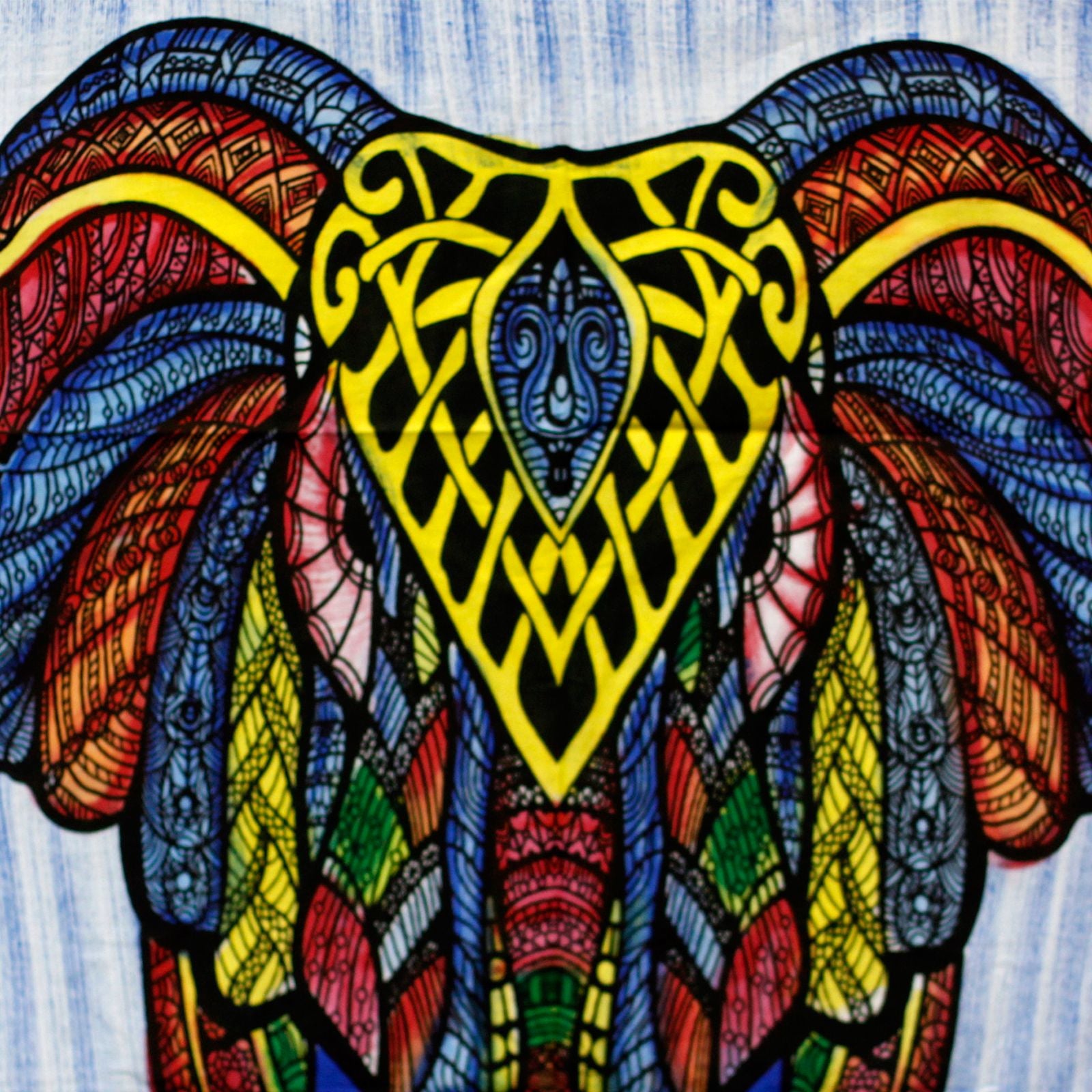 Arte de Parede em Algodão Pintado à Mão Elefante