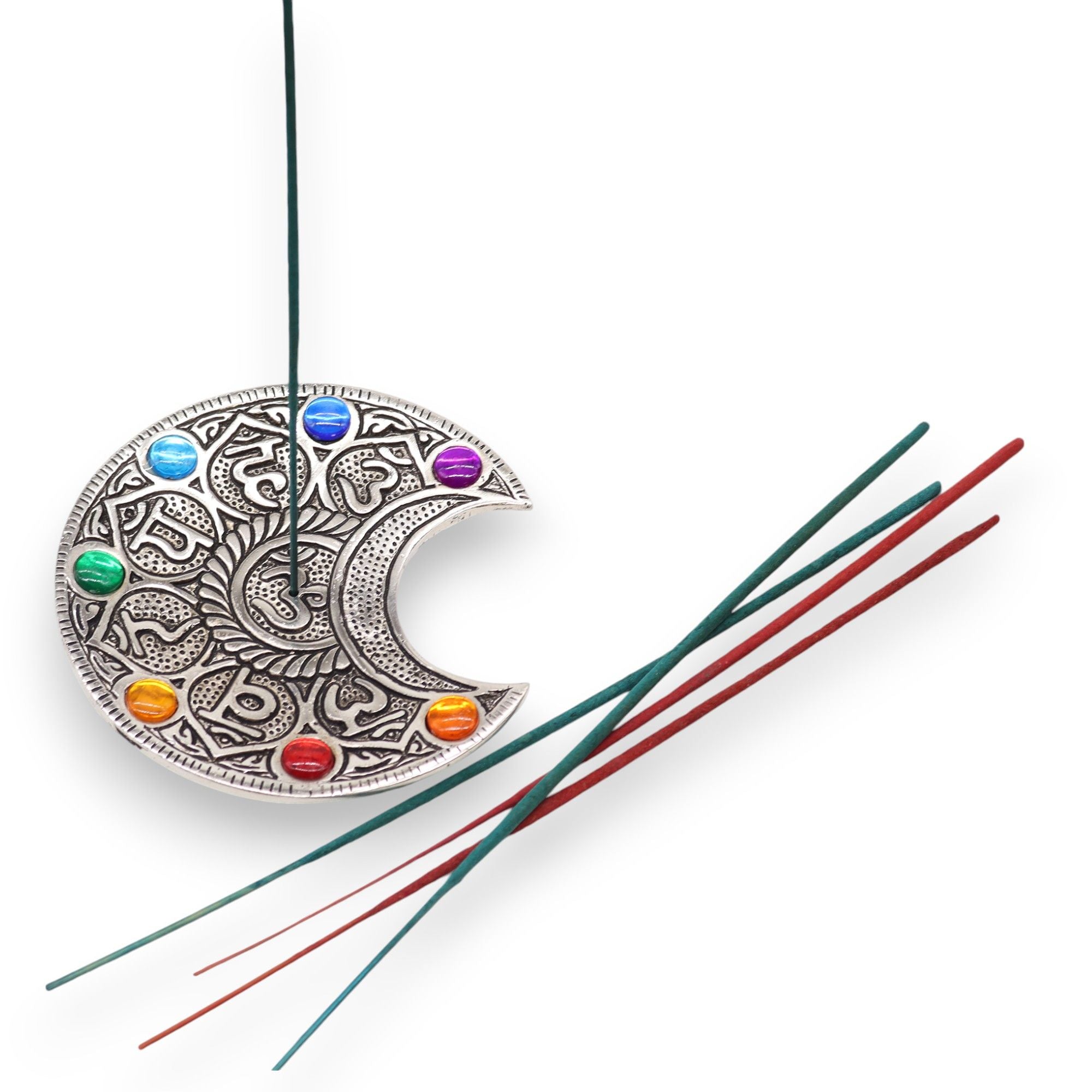 Suporte de Incenso Lua Sete Chakras