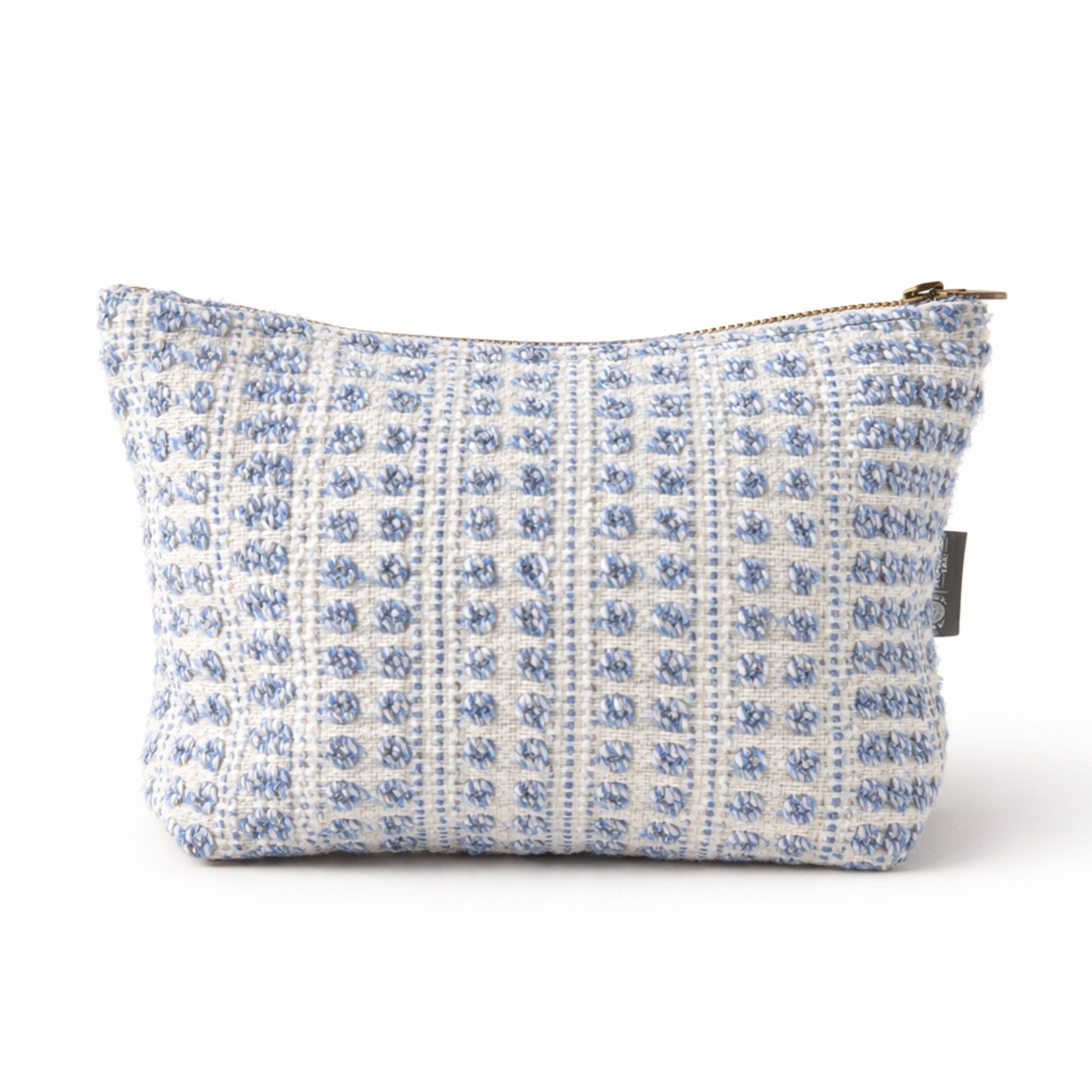 Necessaire em Tecido Jacquard Indiano - Tons Índigo