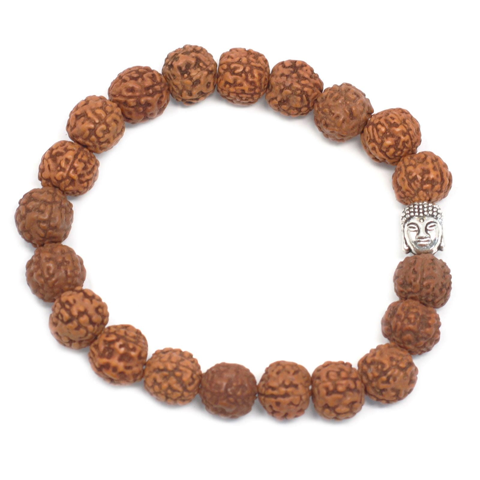 Pulseira Rudraksha Buda Japa Mala - Castanho