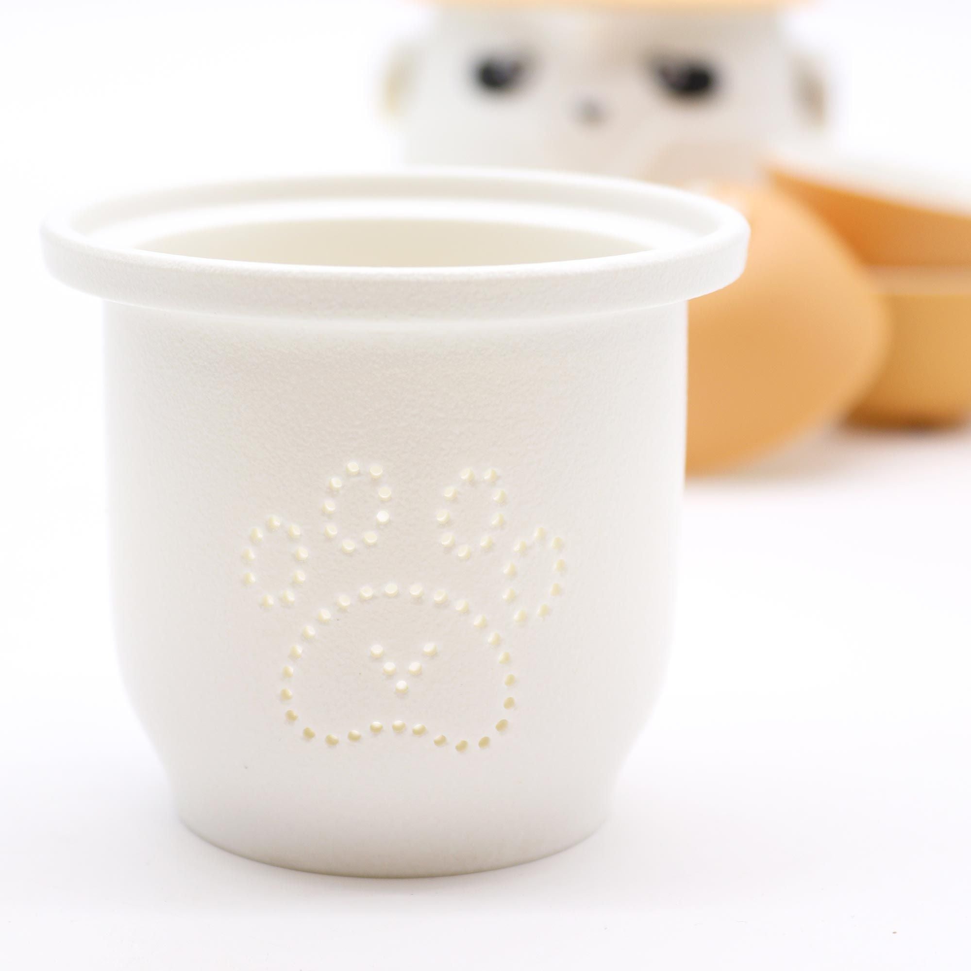 Conjunto de Bule Panda e Três Chávenas – Laranja