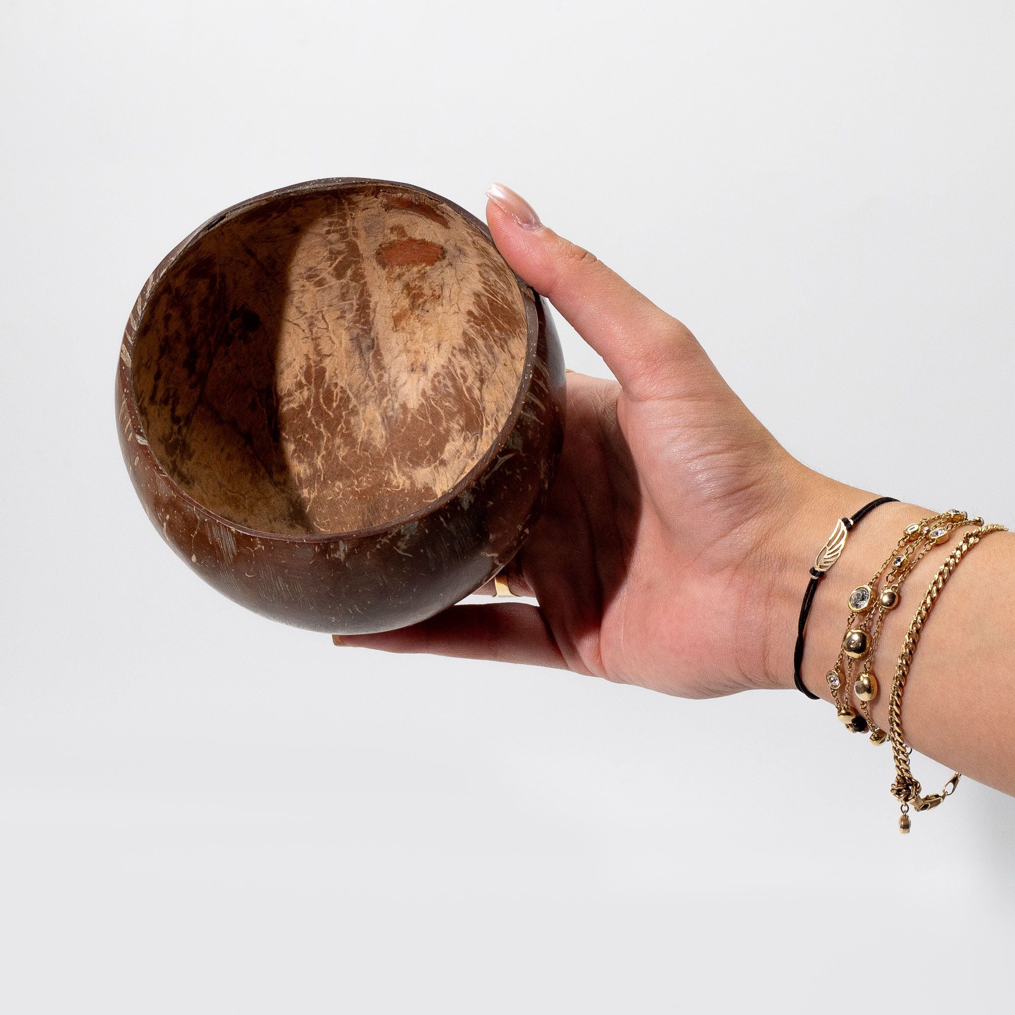 Small Polished Natural Coconut Bowl – 7 × 10 cm