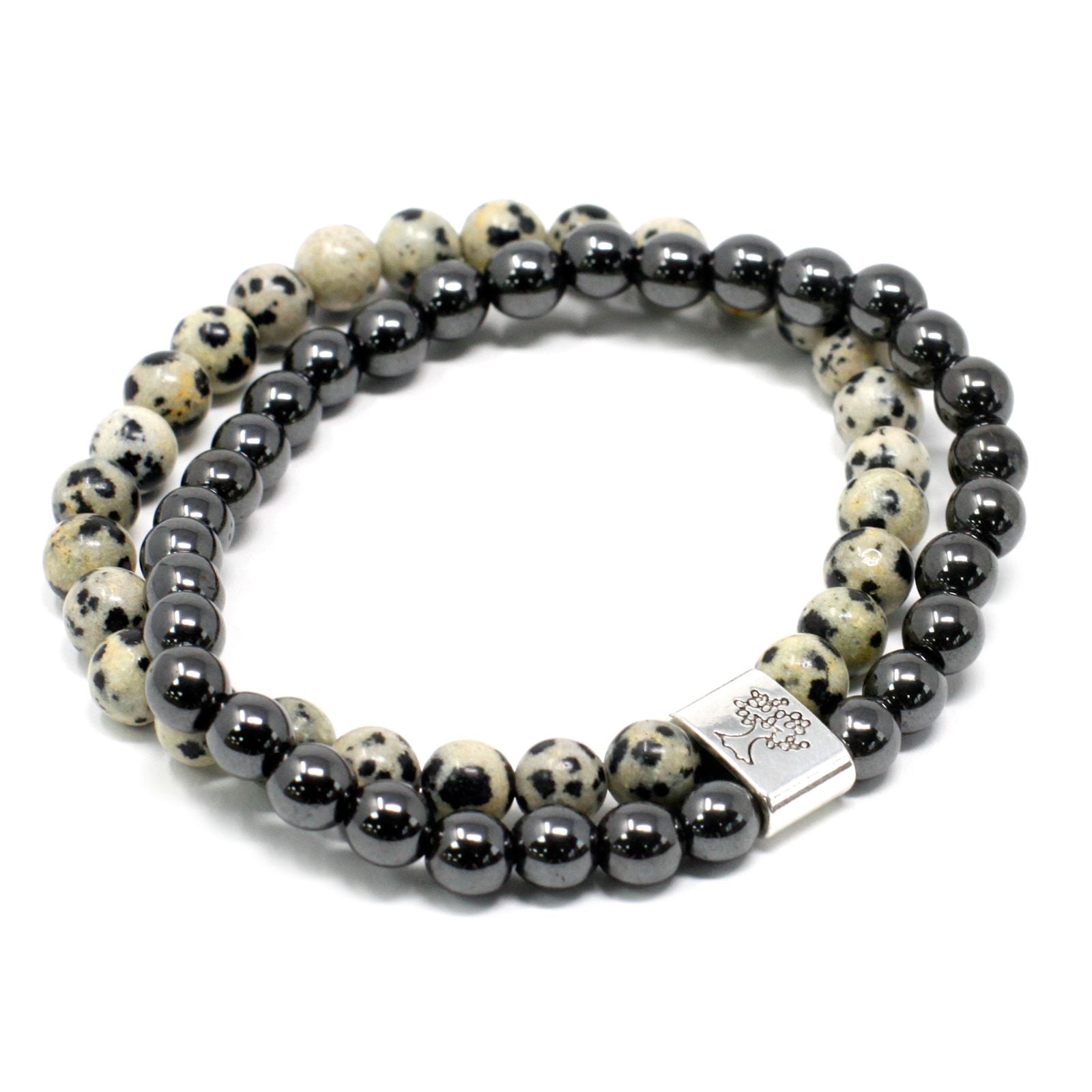 Magnetic Bracelet in Natural Stones – Dalmatian Jasper