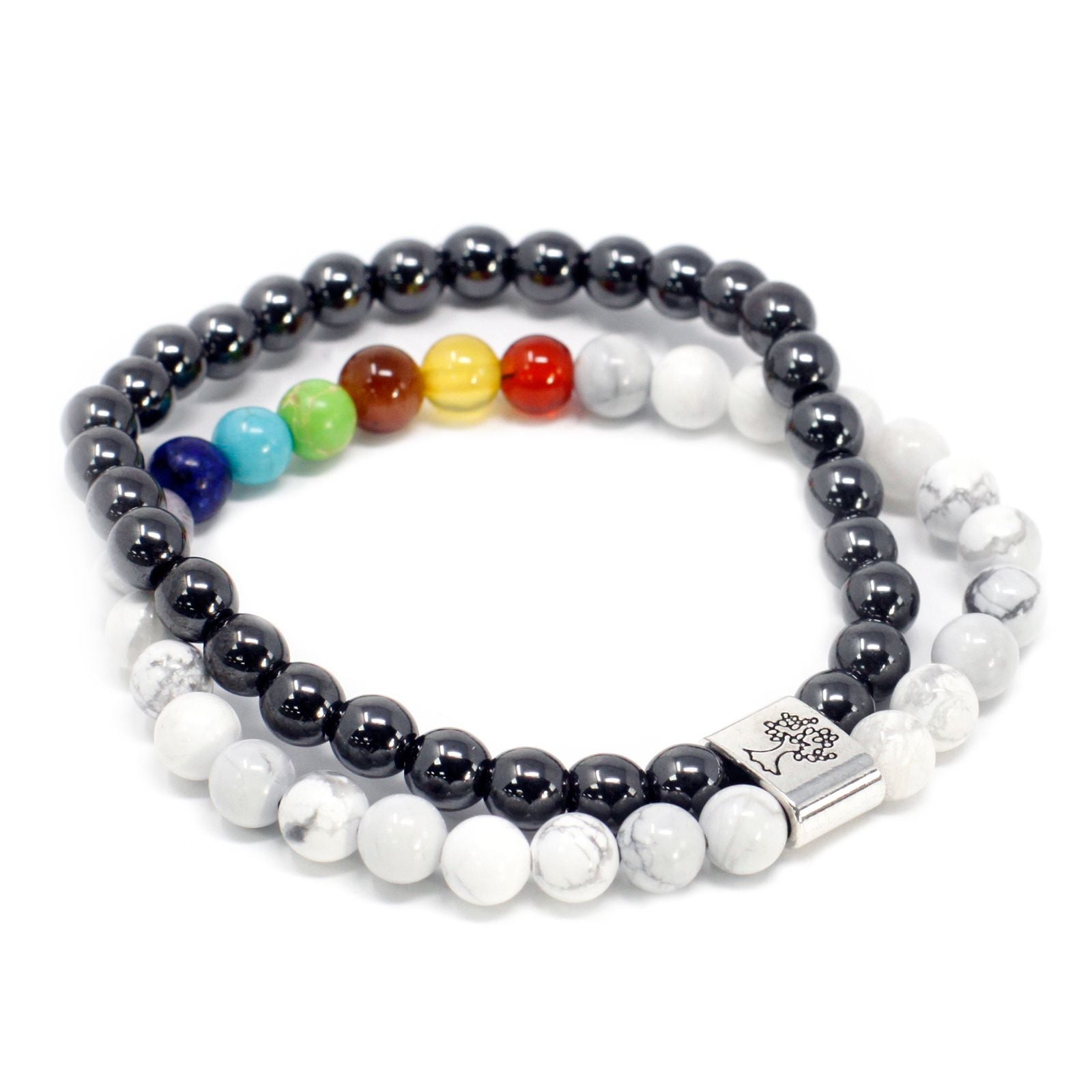 Pulseira Magnética em Pedras Naturais – Howlita Branca Chakra