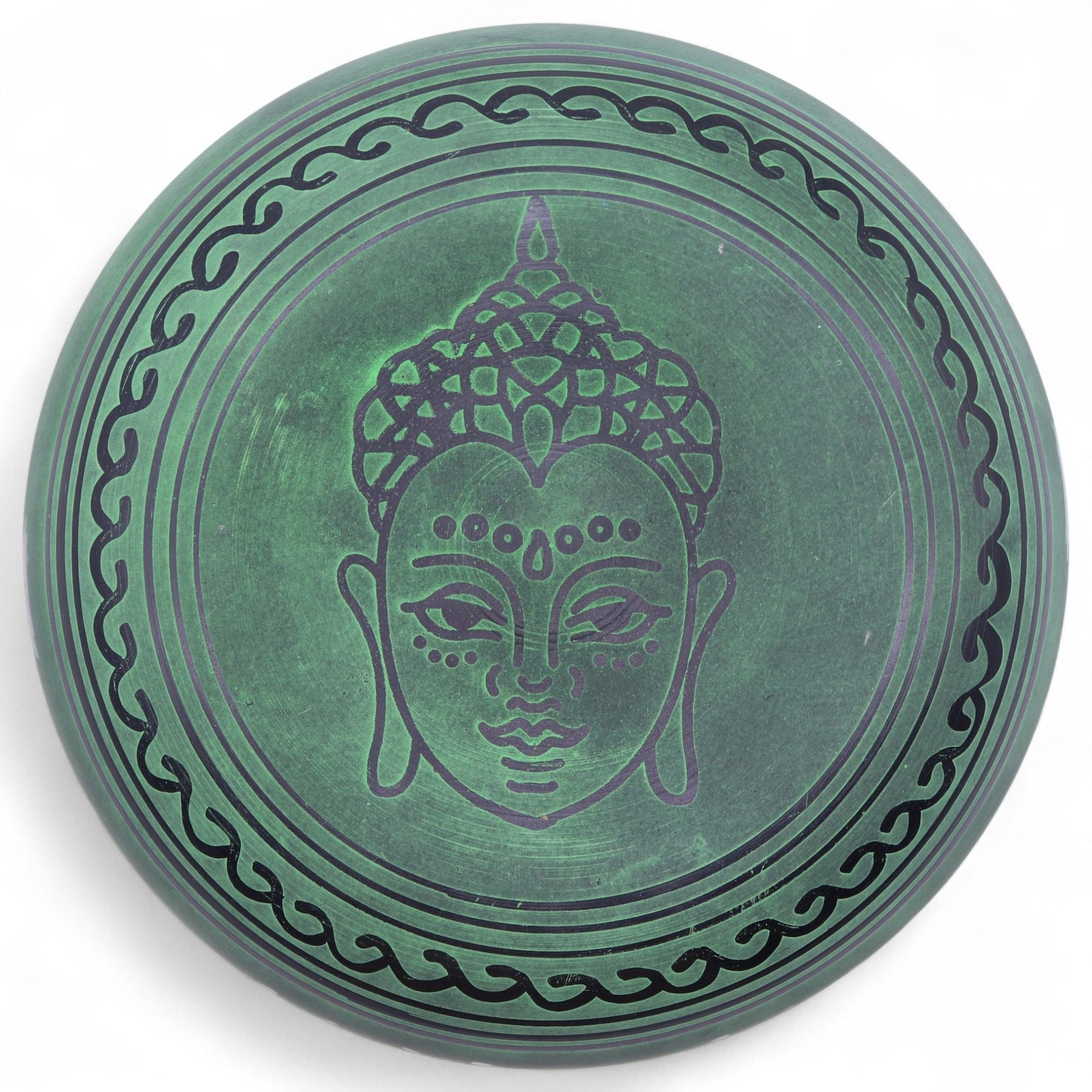 Cuenco Tibetano con Forma de Seta – Verde Musgo