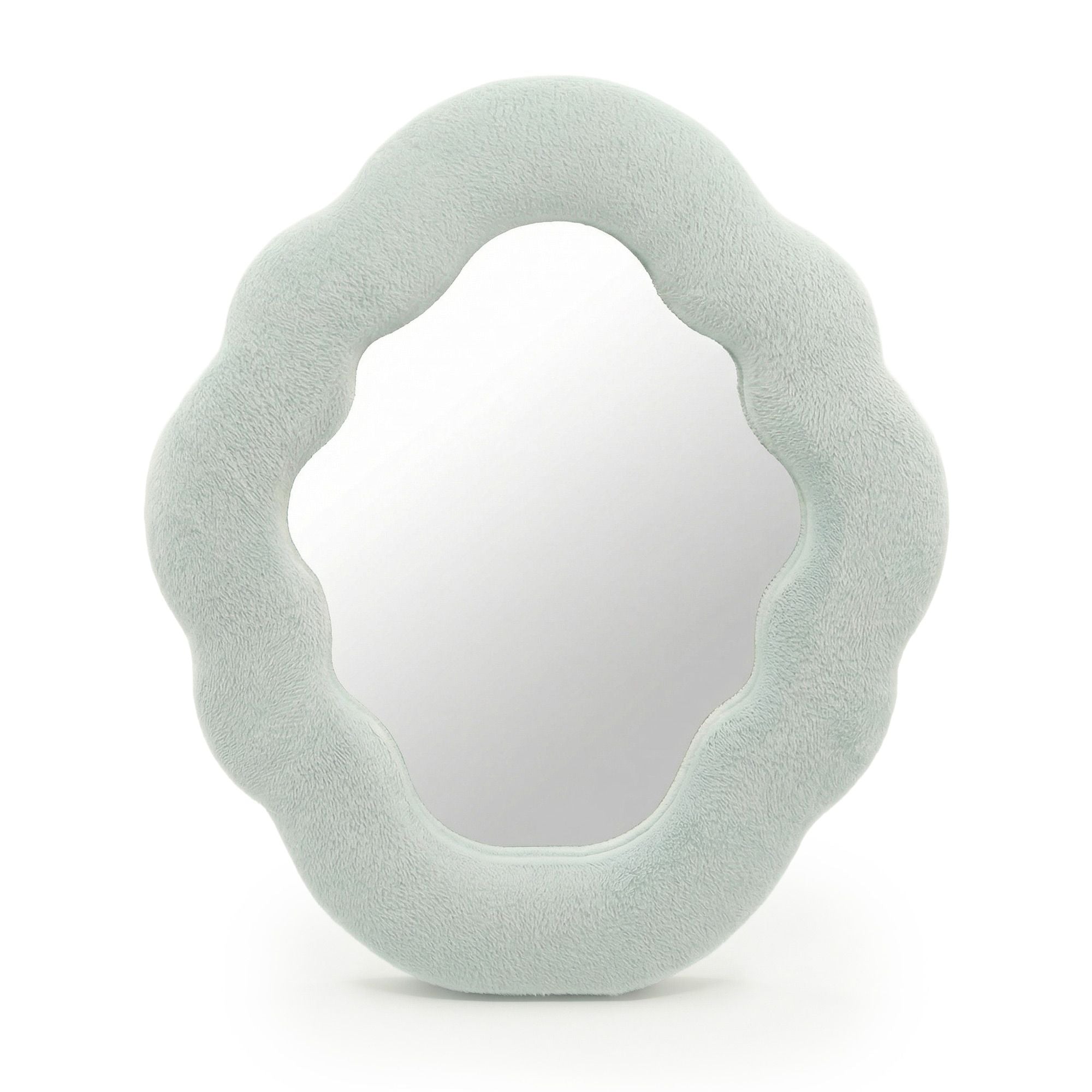 Espejo ondulado con forma de nube azul