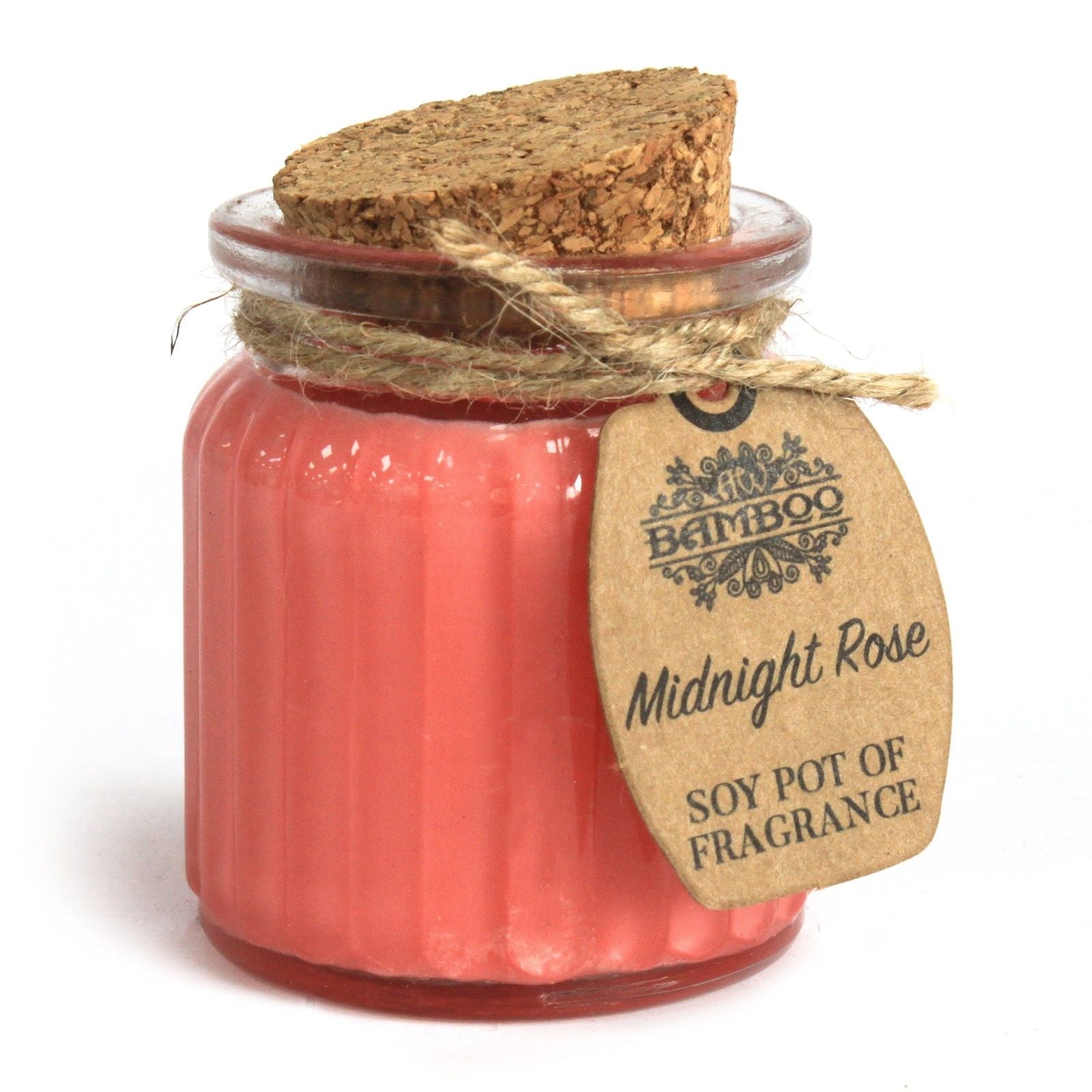Vela de Cera de Soja em Frasco Rosa