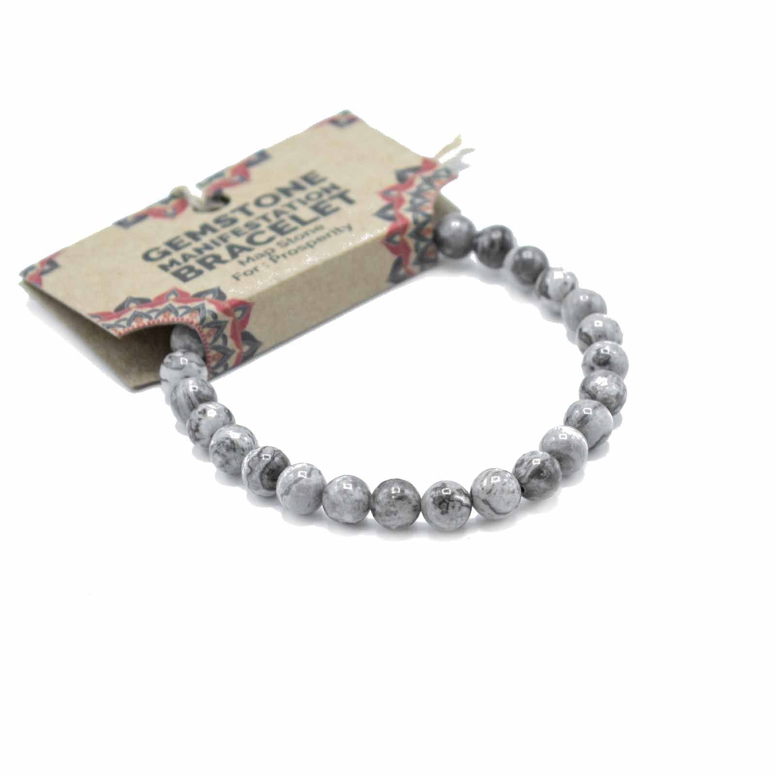 Natural Stone Manifestation Bracelet - Map Stone - Prosperity