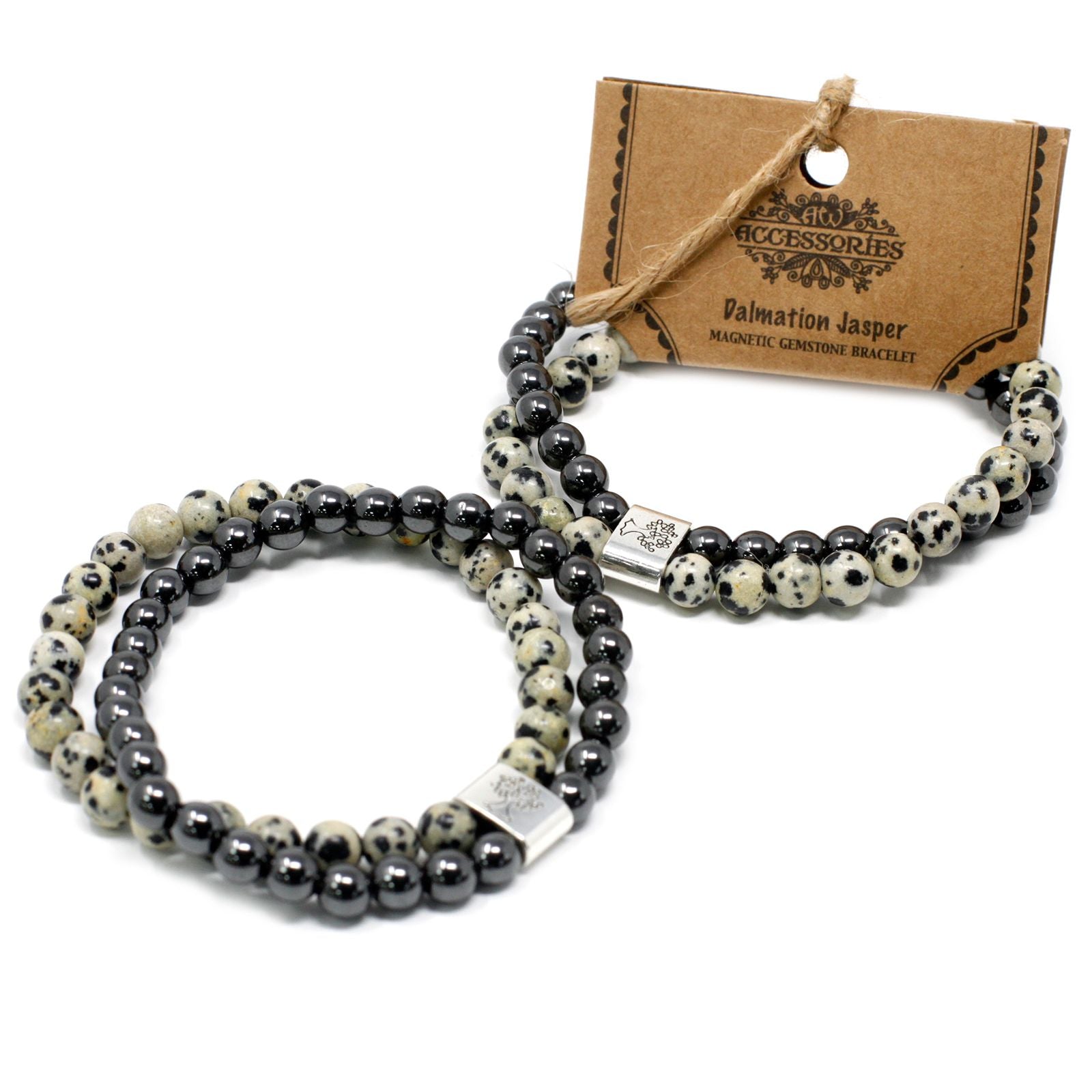 Magnetic Bracelet in Natural Stones – Dalmatian Jasper