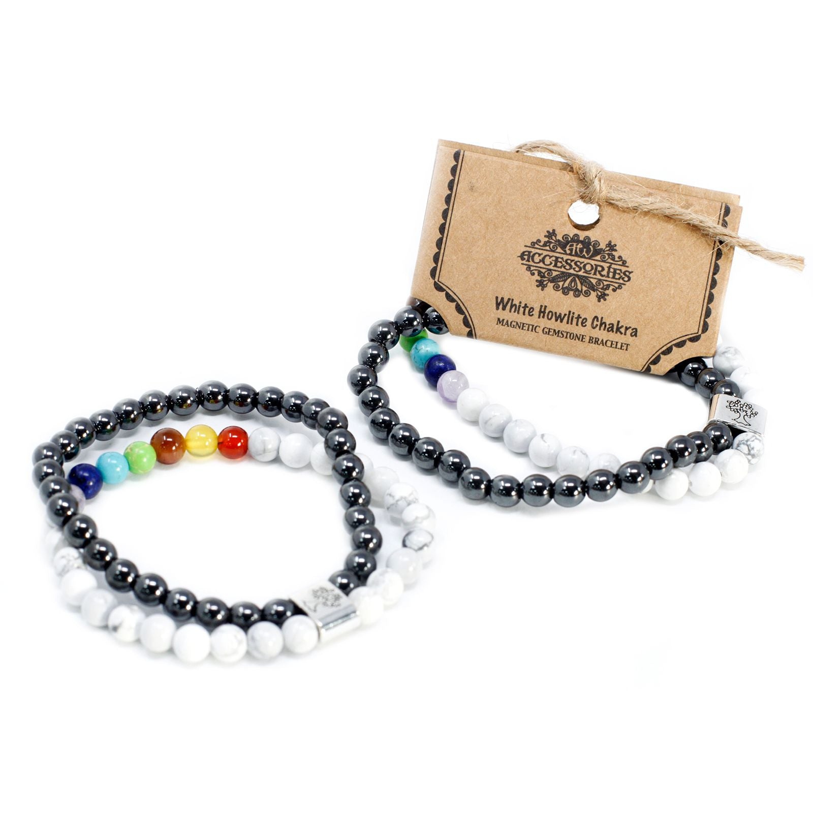 Pulseira Magnética em Pedras Naturais – Howlita Branca Chakra