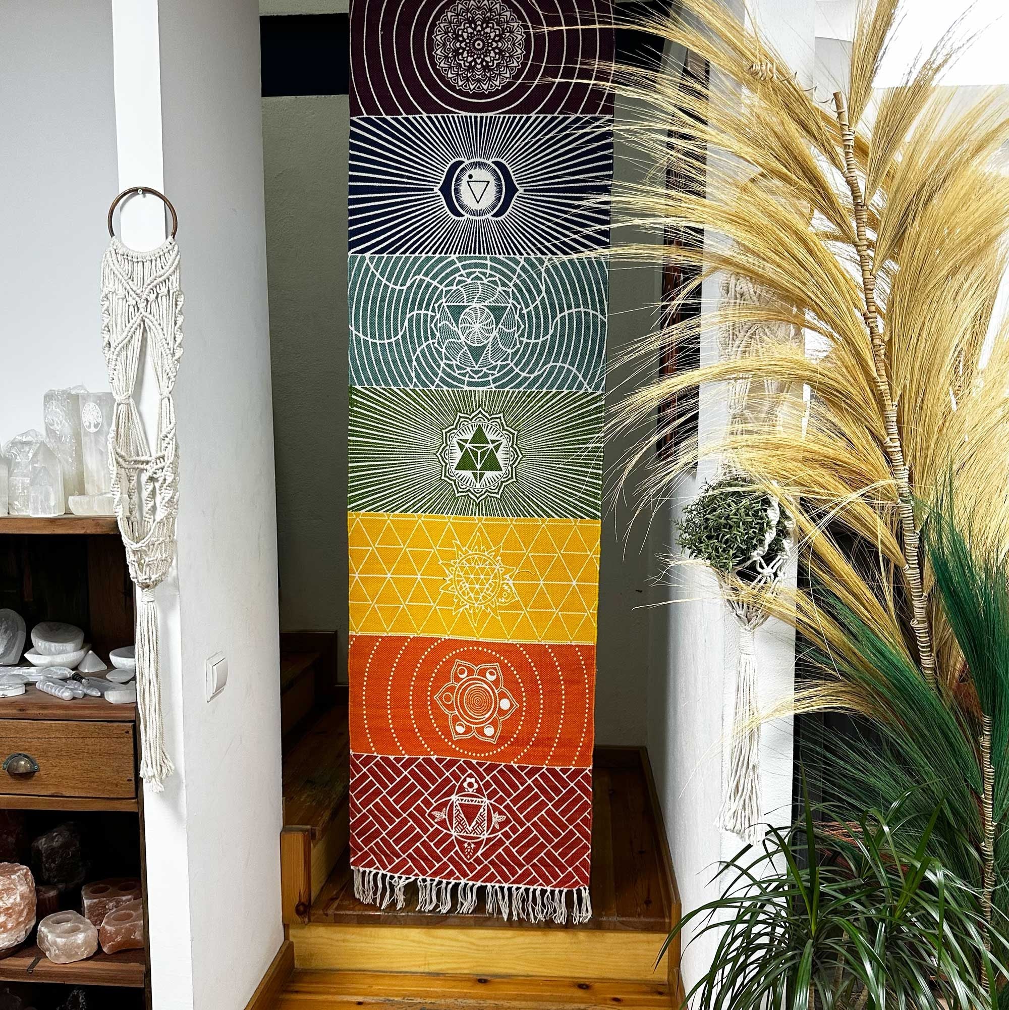 Tapete de Yoga em Algodão Chakras