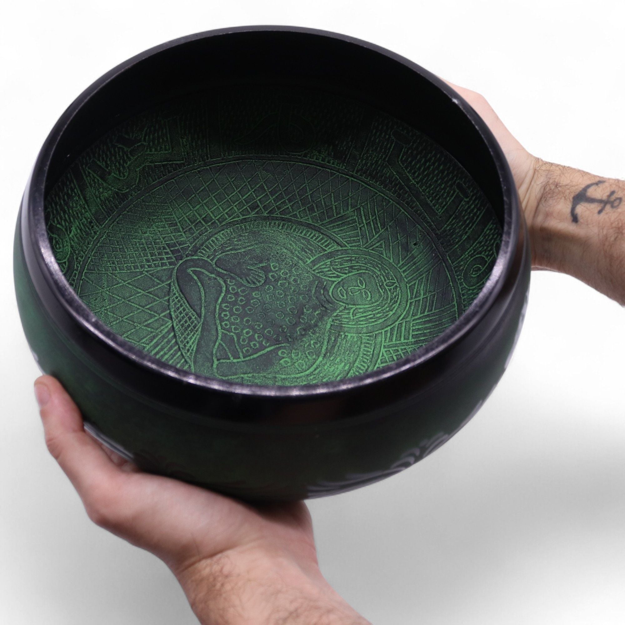 Cuenco Tibetano con Forma de Seta – Verde Musgo