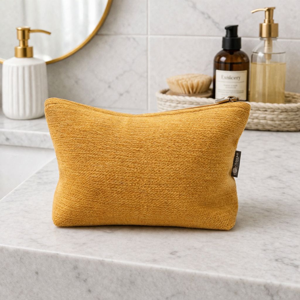 Necessaire em Tecido Jacquard Indiano - Padrão Calêndula