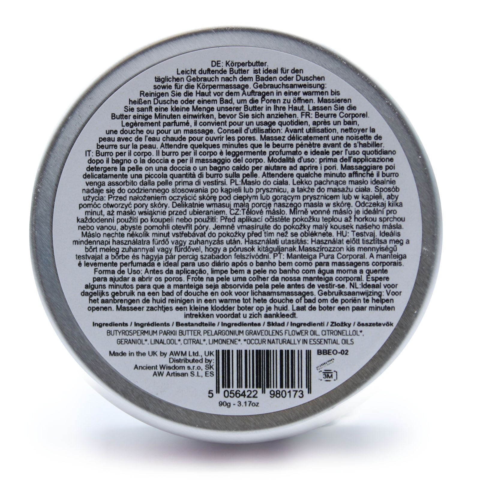 Manteiga Corporal de Karité com Aromaterapia - Gerânio - 90 g