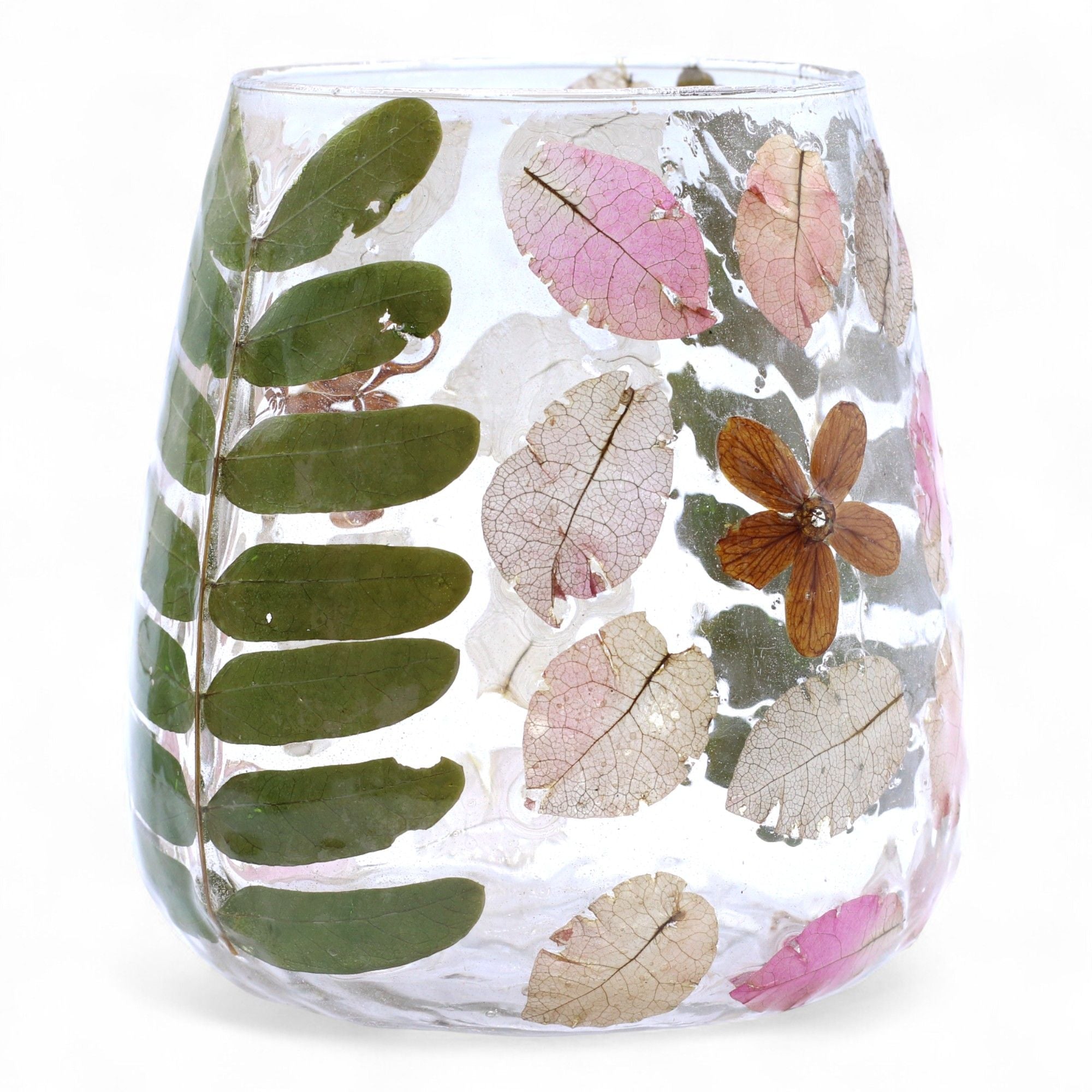 Castiçal de Vidro Floral Natural Jarra Primavera 12 x 11 cm