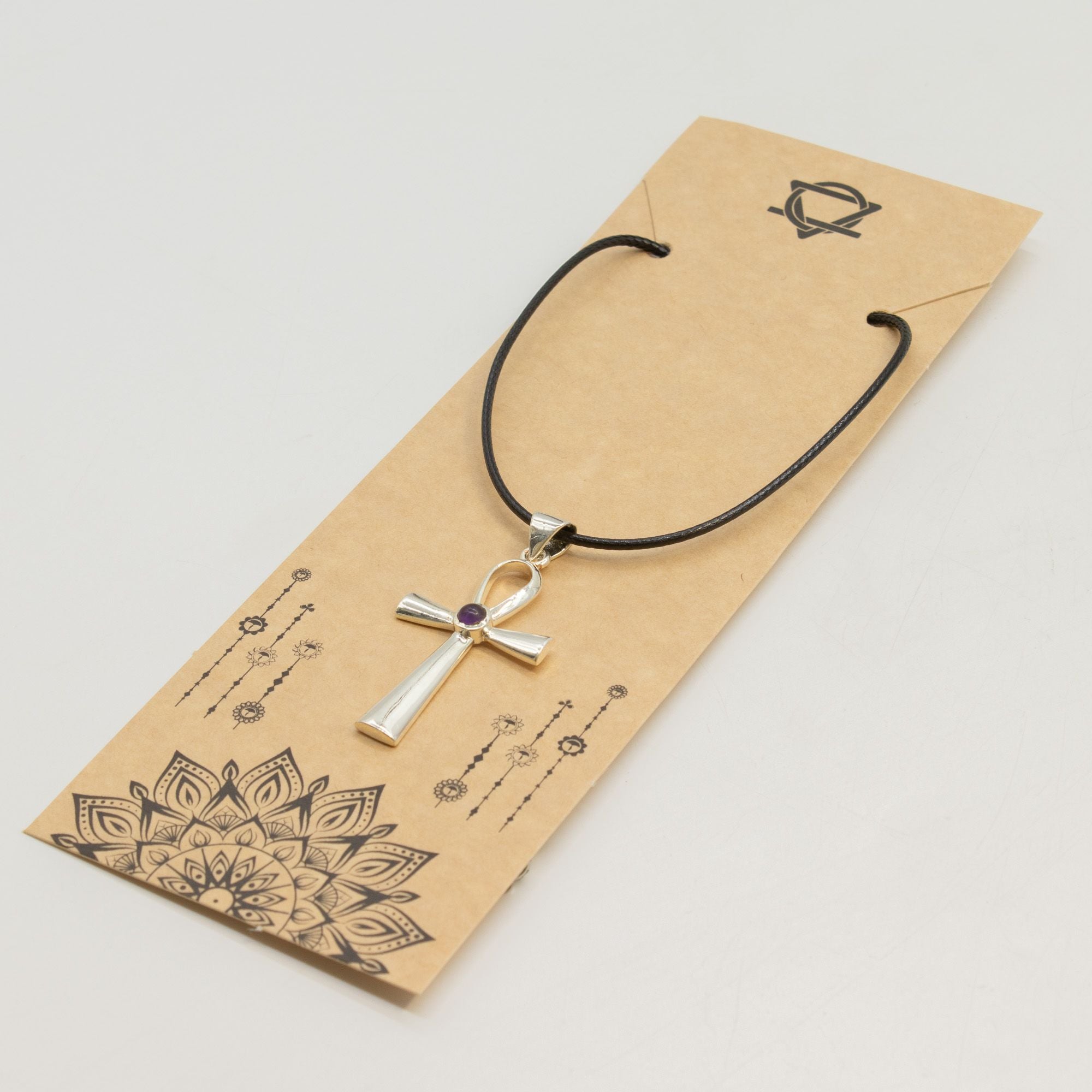 Pendente Devocional Banhado a Prata com Cordão de 45 cm - Símbolo Ankh da Vida Eterna
