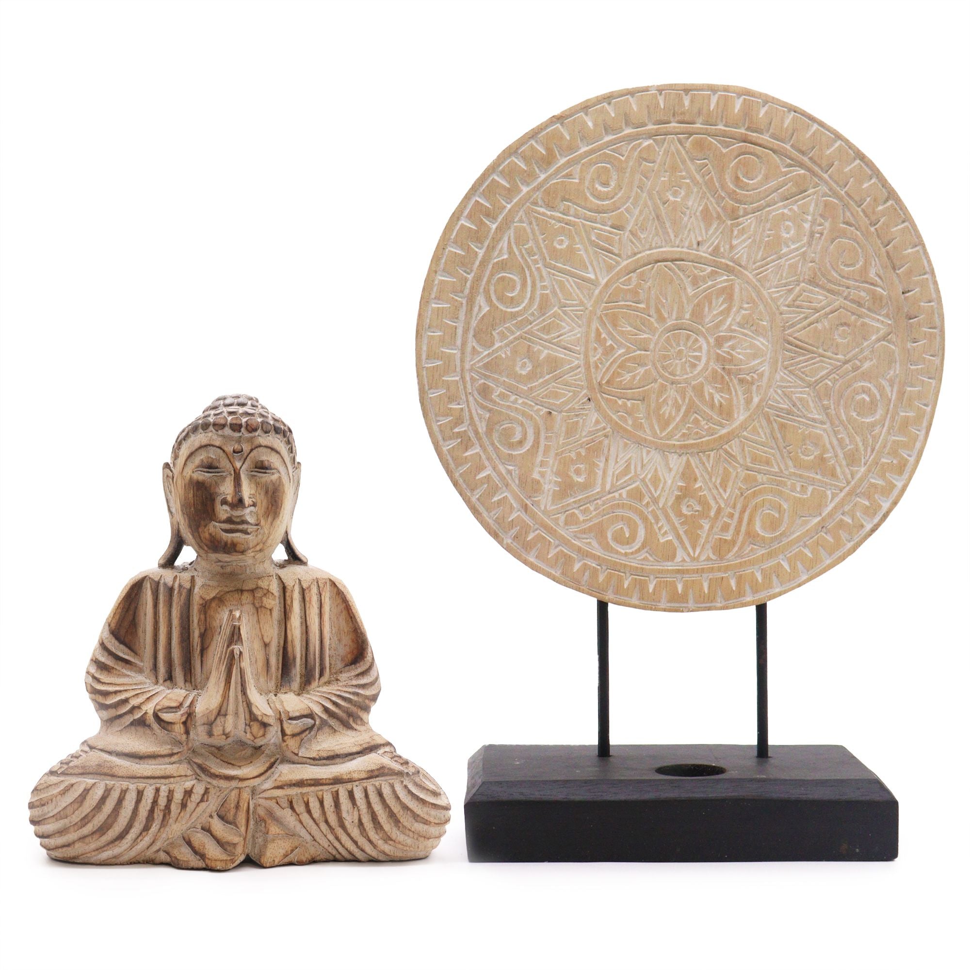 Conjunto Feng Shui Buda Mandala Clássica Natural