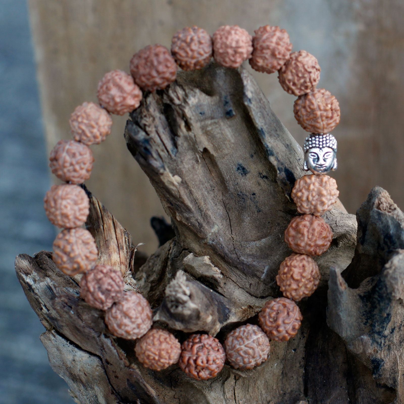 Pulseira Rudraksha Buda Japa Mala - Castanho