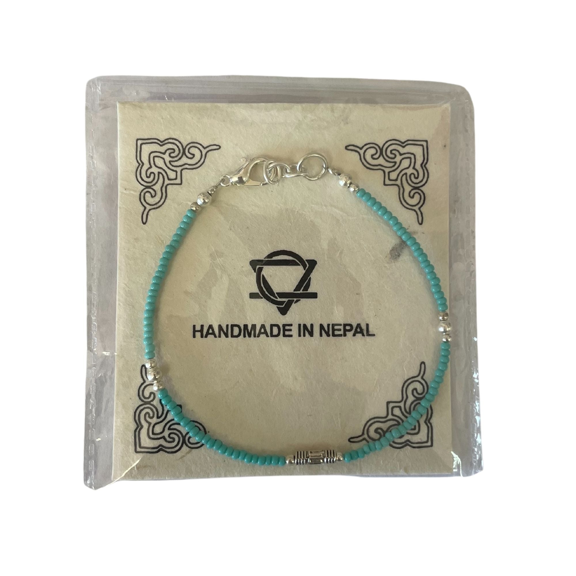 Pulsera Nepalí de Gemas Extrafinas - Turquesa y Lágrima