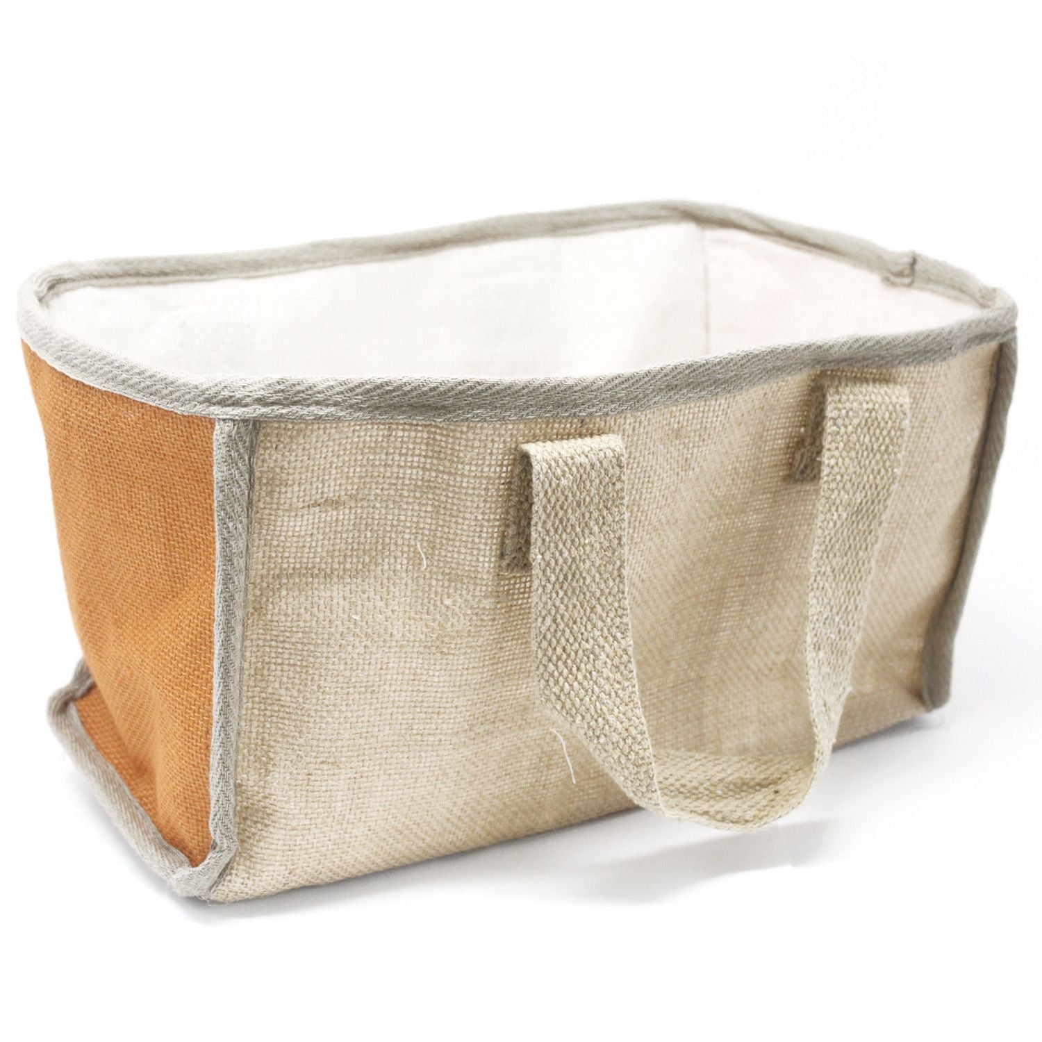 Cesto Grande de Juta - 33x18x20 cm - Laranja