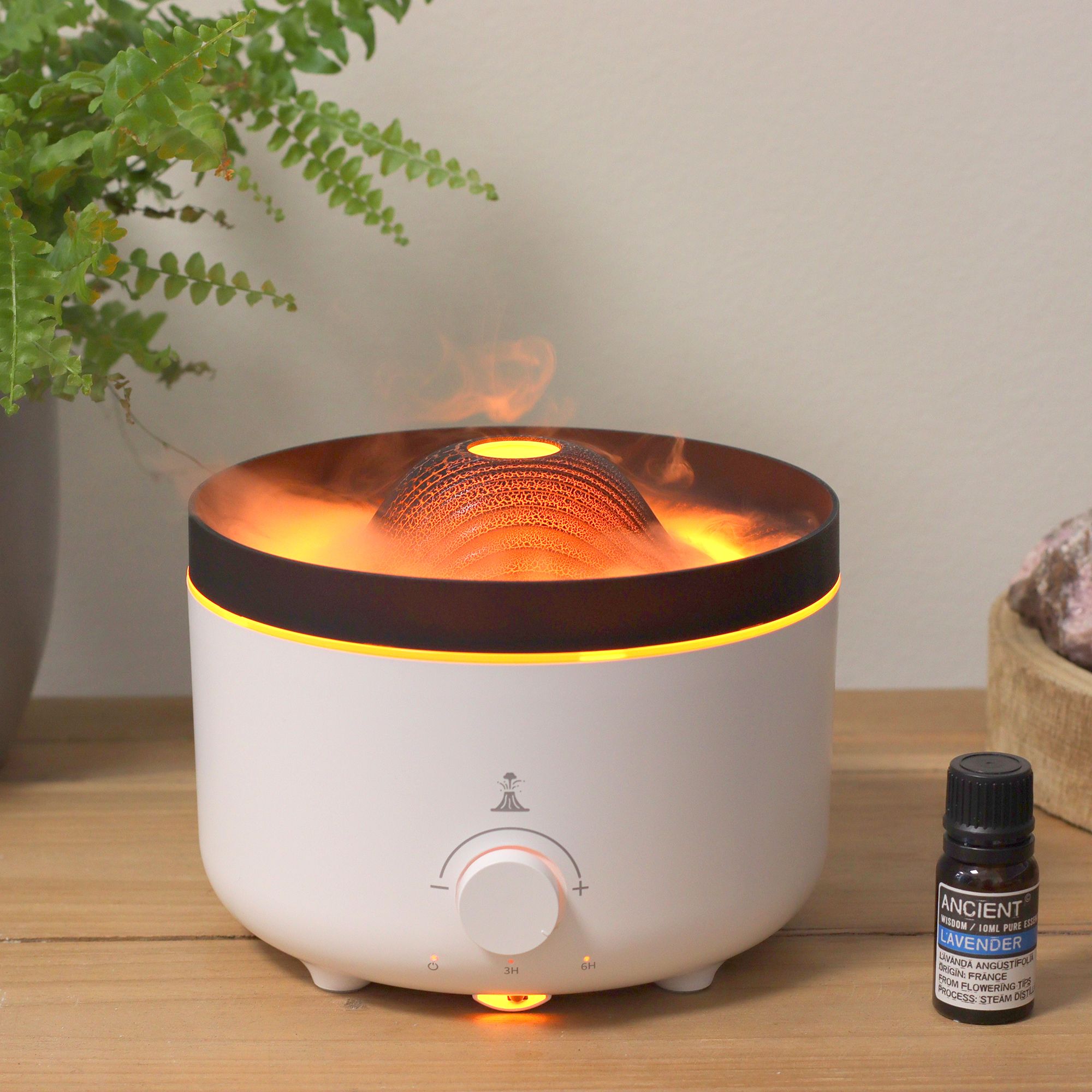 Difusor de Aroma Elétrico Grande com Efeito Vulcão Duas Cores (Ficha EU)