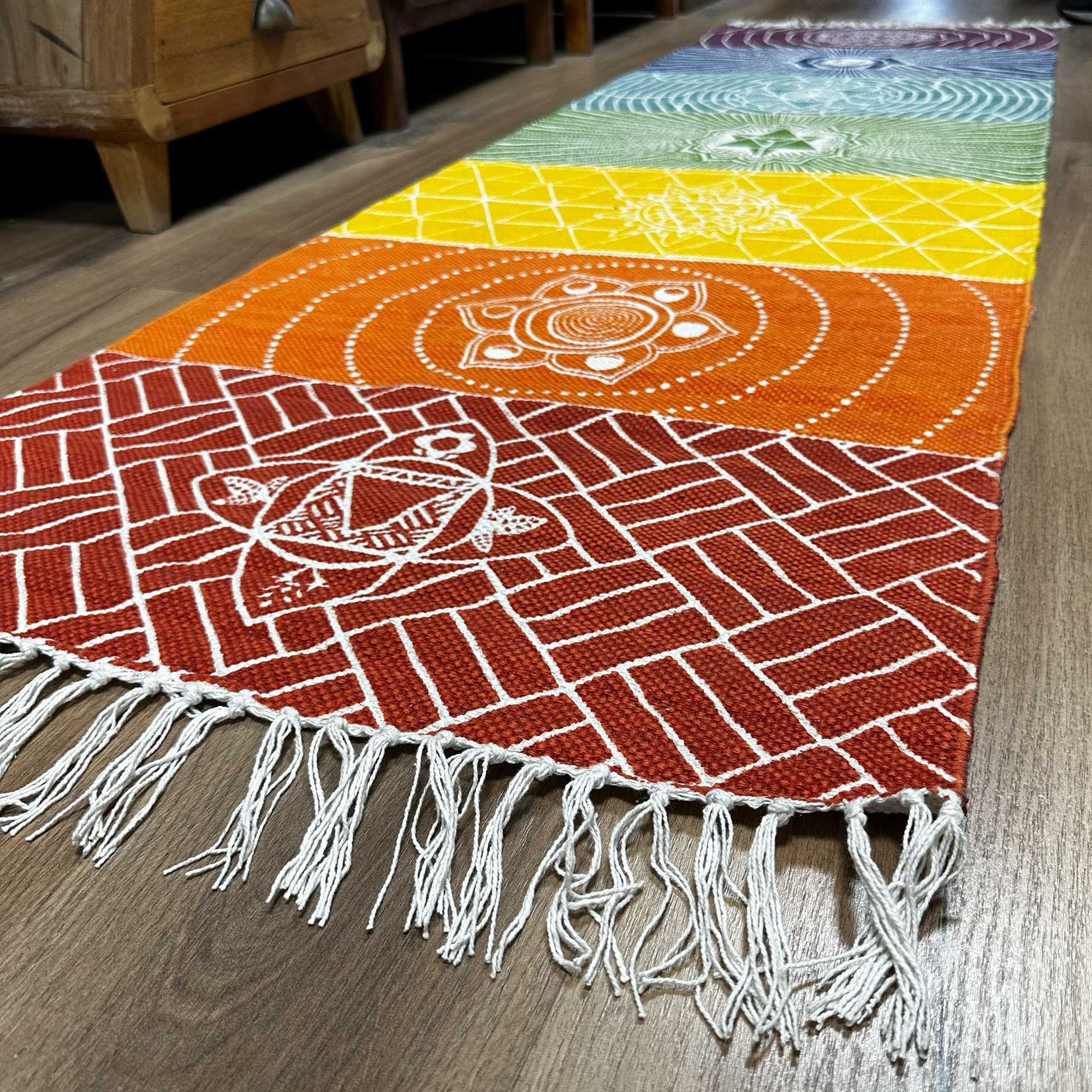 Tapete de Yoga em Algodão Chakras