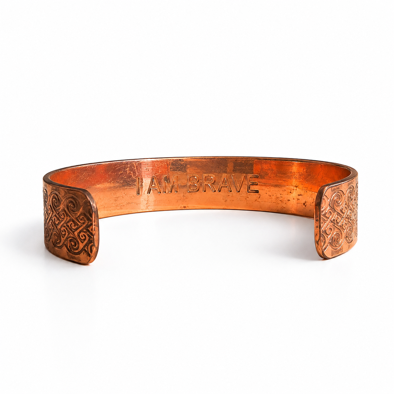 Pulseira em Cobre Maciço com Afirmação Gravada
