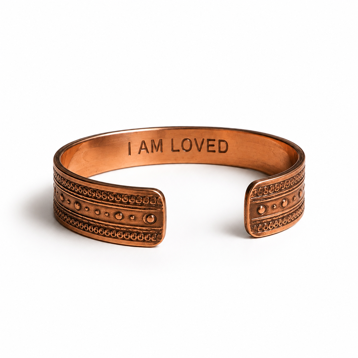 Pulseira em Cobre Maciço com Afirmação Gravada