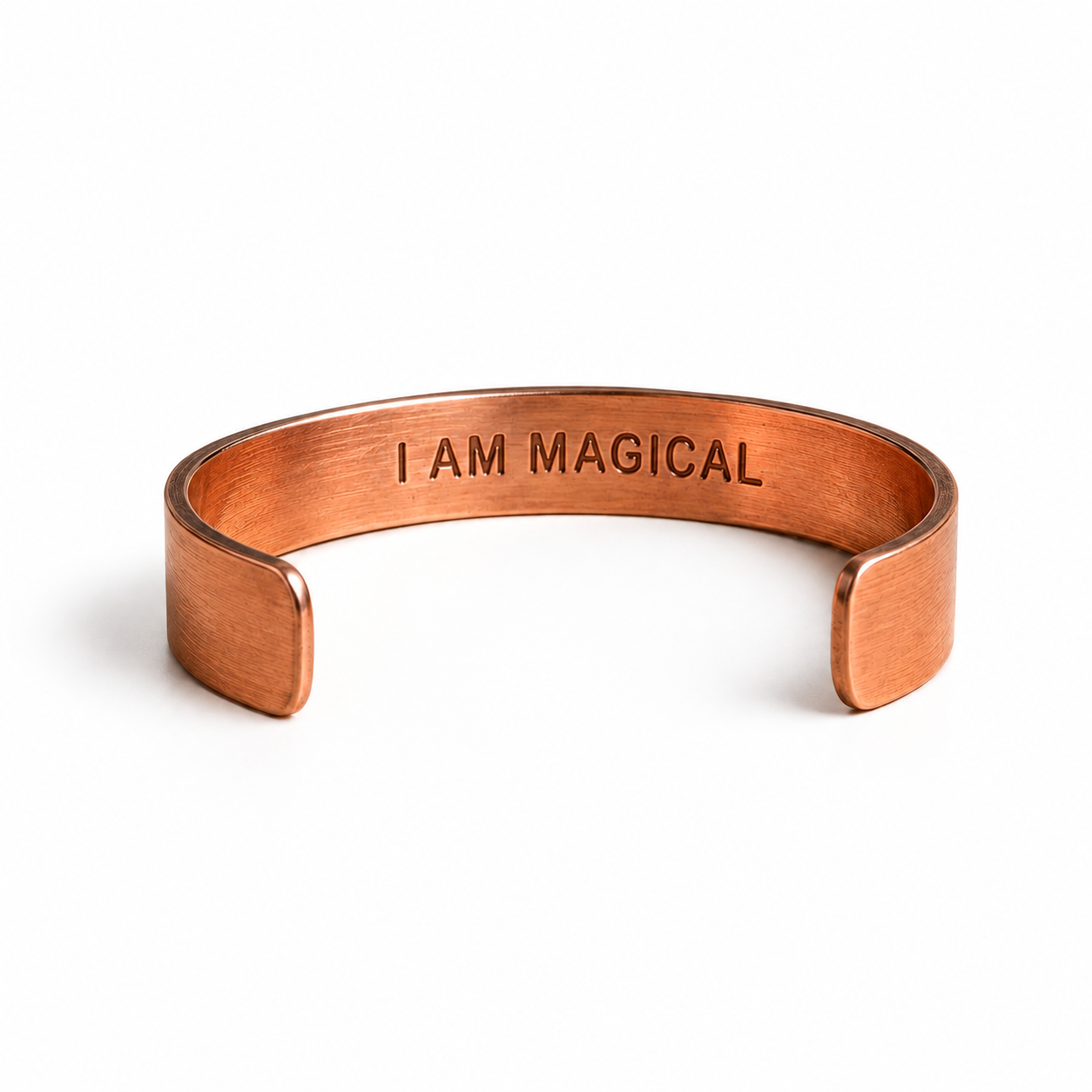 Pulseira em Cobre Maciço com Afirmação Gravada