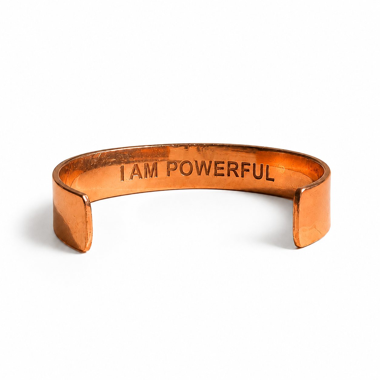 Pulseira em Cobre Maciço com Afirmação Gravada