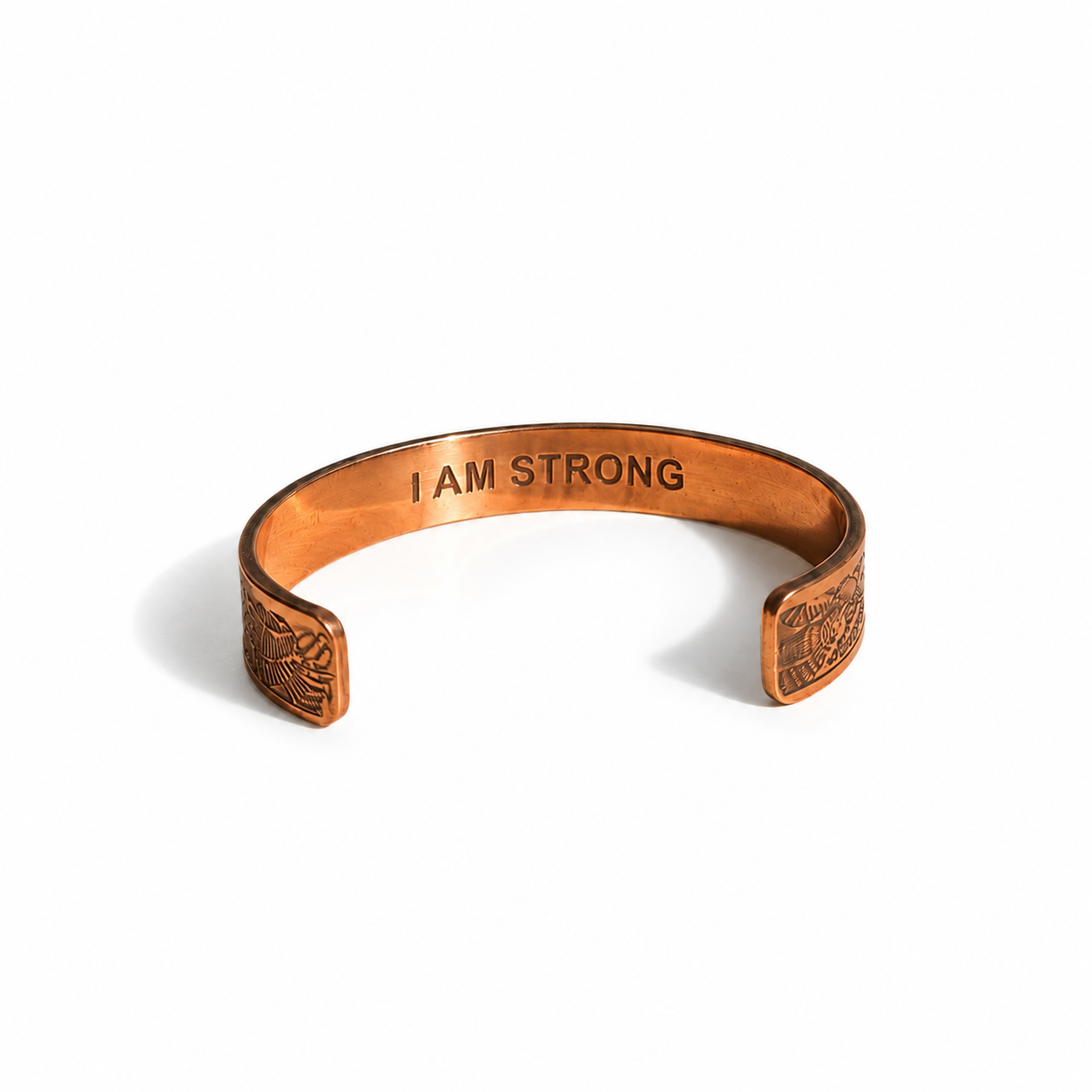 Pulseira em Cobre Maciço com Afirmação Gravada
