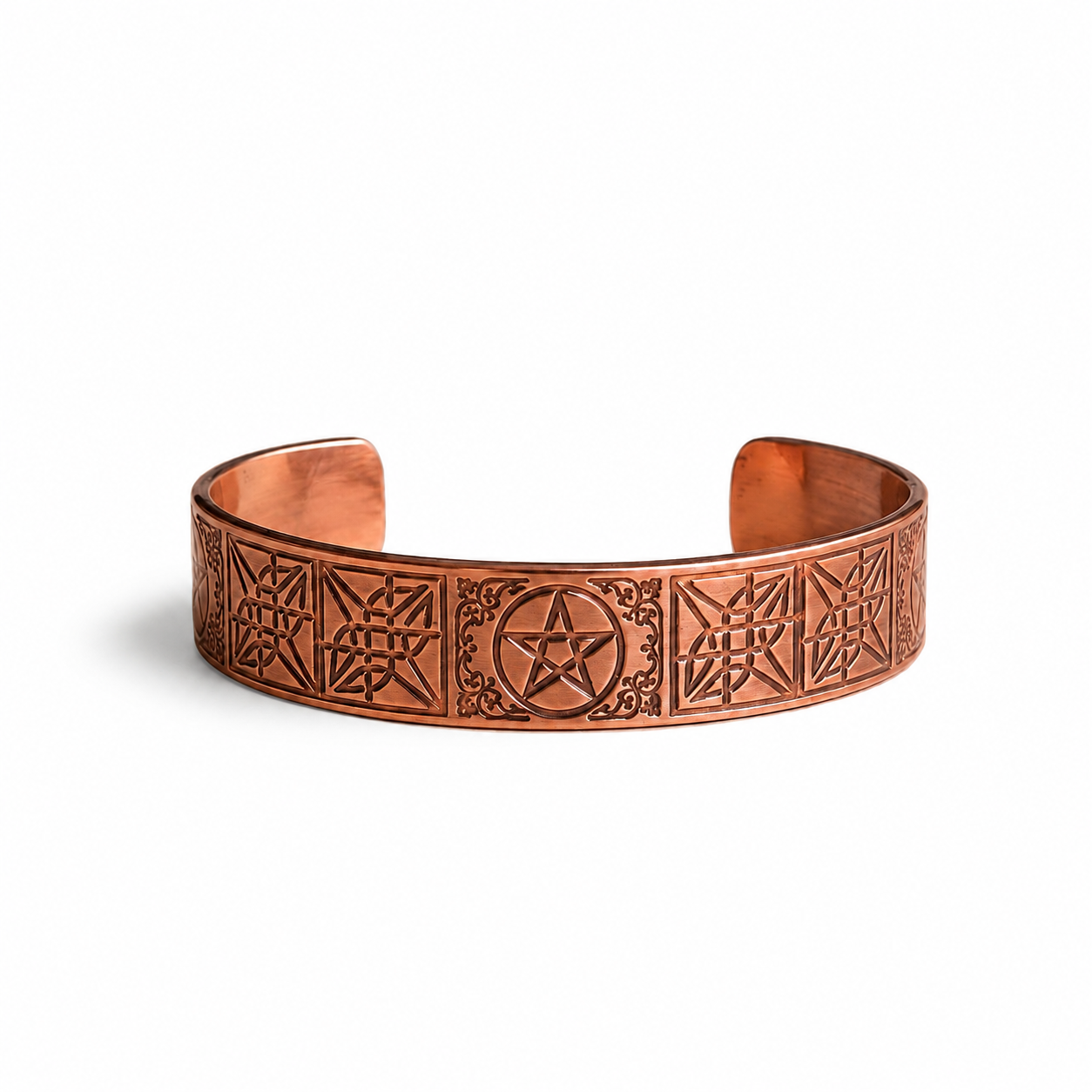 Pulseira em Cobre Maciço com Afirmação Gravada