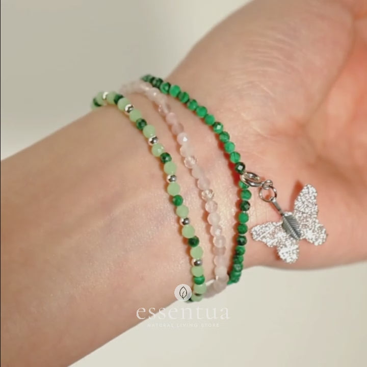 Conjunto de 3 Pulseiras Nymph Spirit com Pedras Naturais - Aurora Boreal
